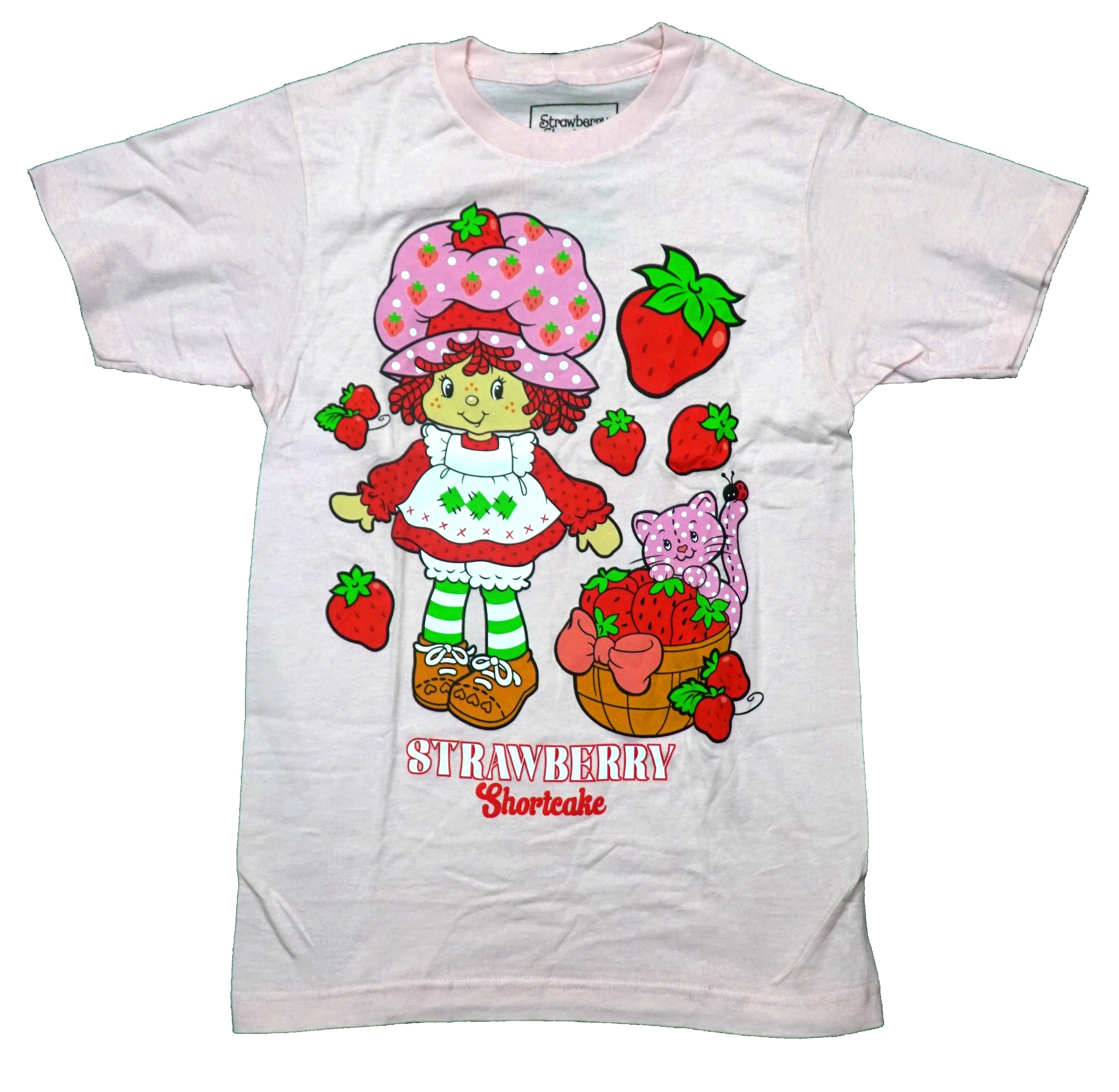Strawberry Shortcake Mens T-Shirt -  Standing by Basket of Strawberries Hoodie, Sweatshirt | CiraTrend.com
