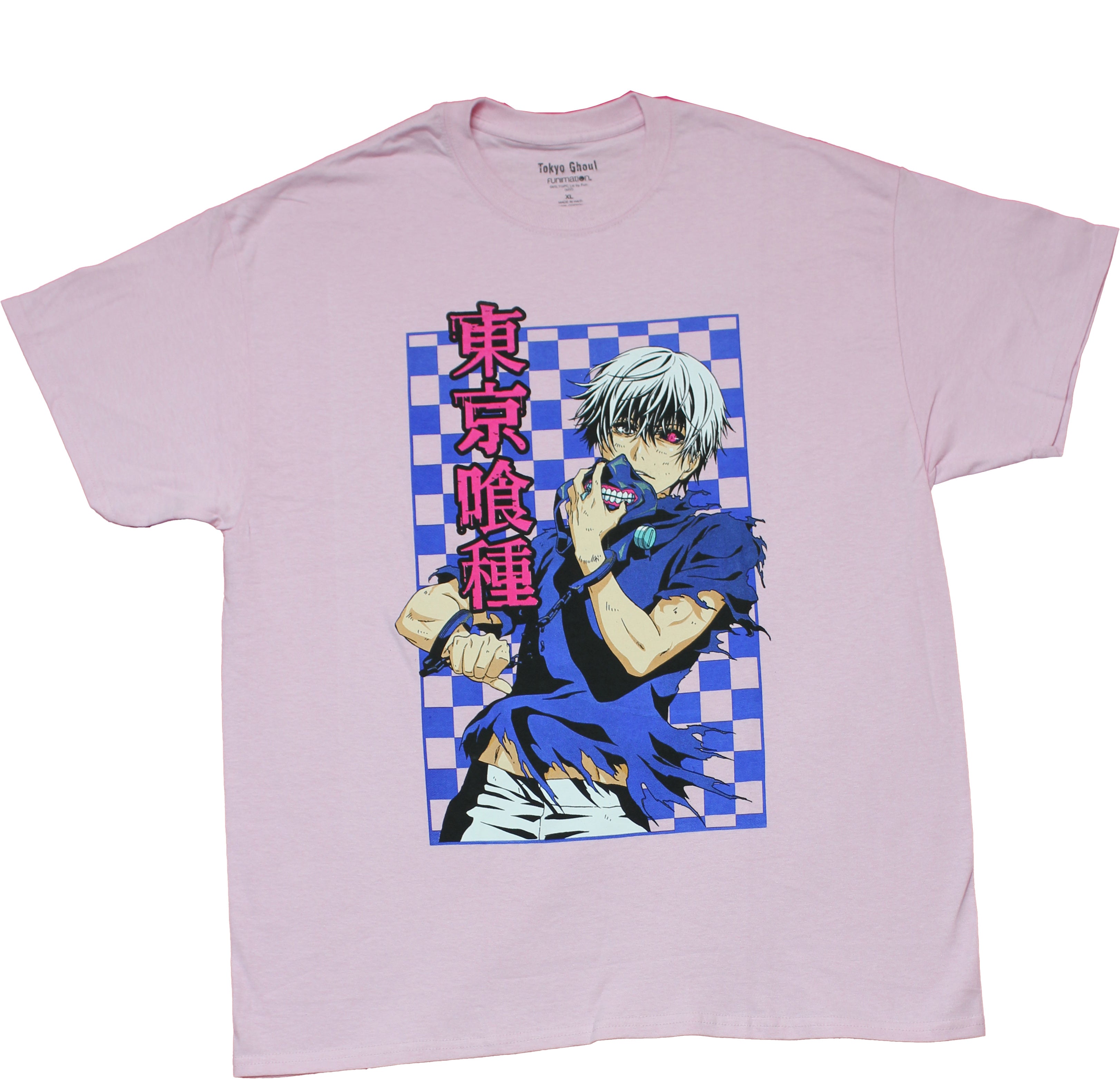 Tokyo Ghoul Hand Cuffed Holding Teeth Mask Front Checker Board T-Shirts, Hoodie, Sweatshirt