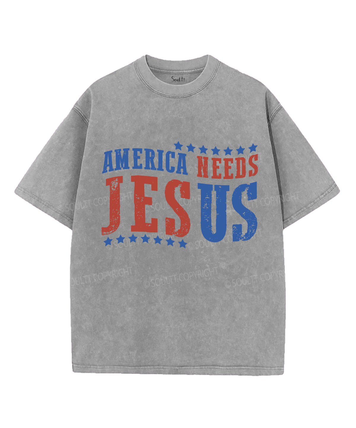 America Needs Jesus Unisex Washed Christian T-shirt Style001 Hoodie, Sweatshirt | CiraTrend.com (Image 3)