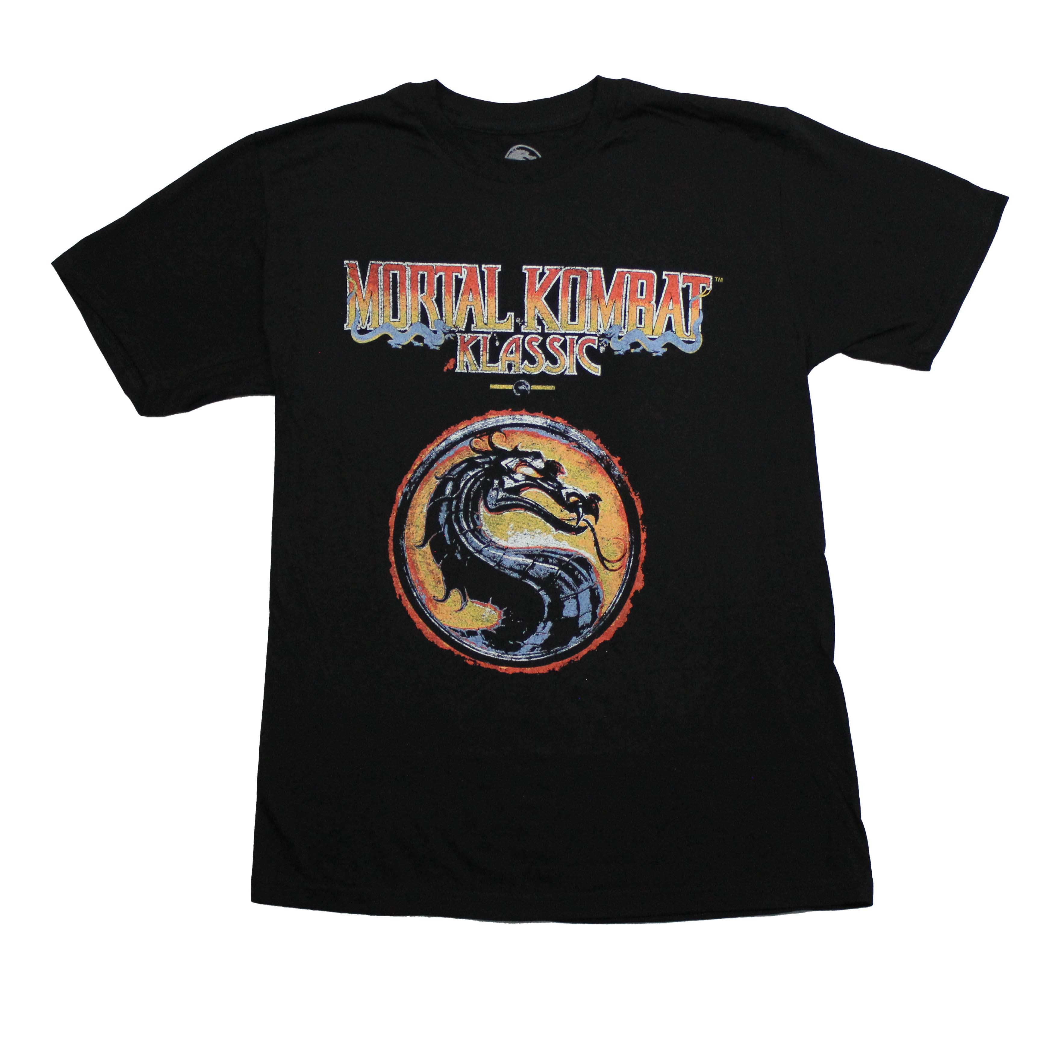 Mortal Kombat Klassic Mens T-Shirt -  Distressed Firery Dragon Logo Hoodie, Sweatshirt | CiraTrend.com