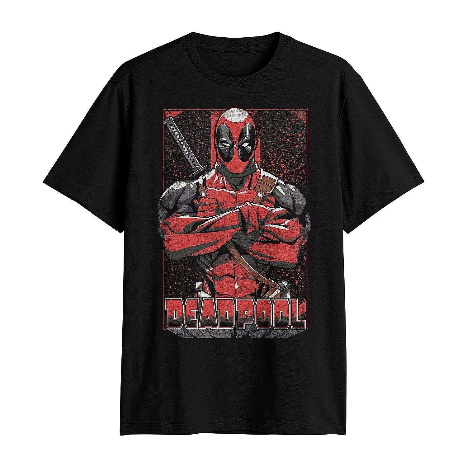 Deadpool Mens T-Shirt - Arms Crossed Splatter Box Image Hoodie, Sweatshirt | CiraTrend.com