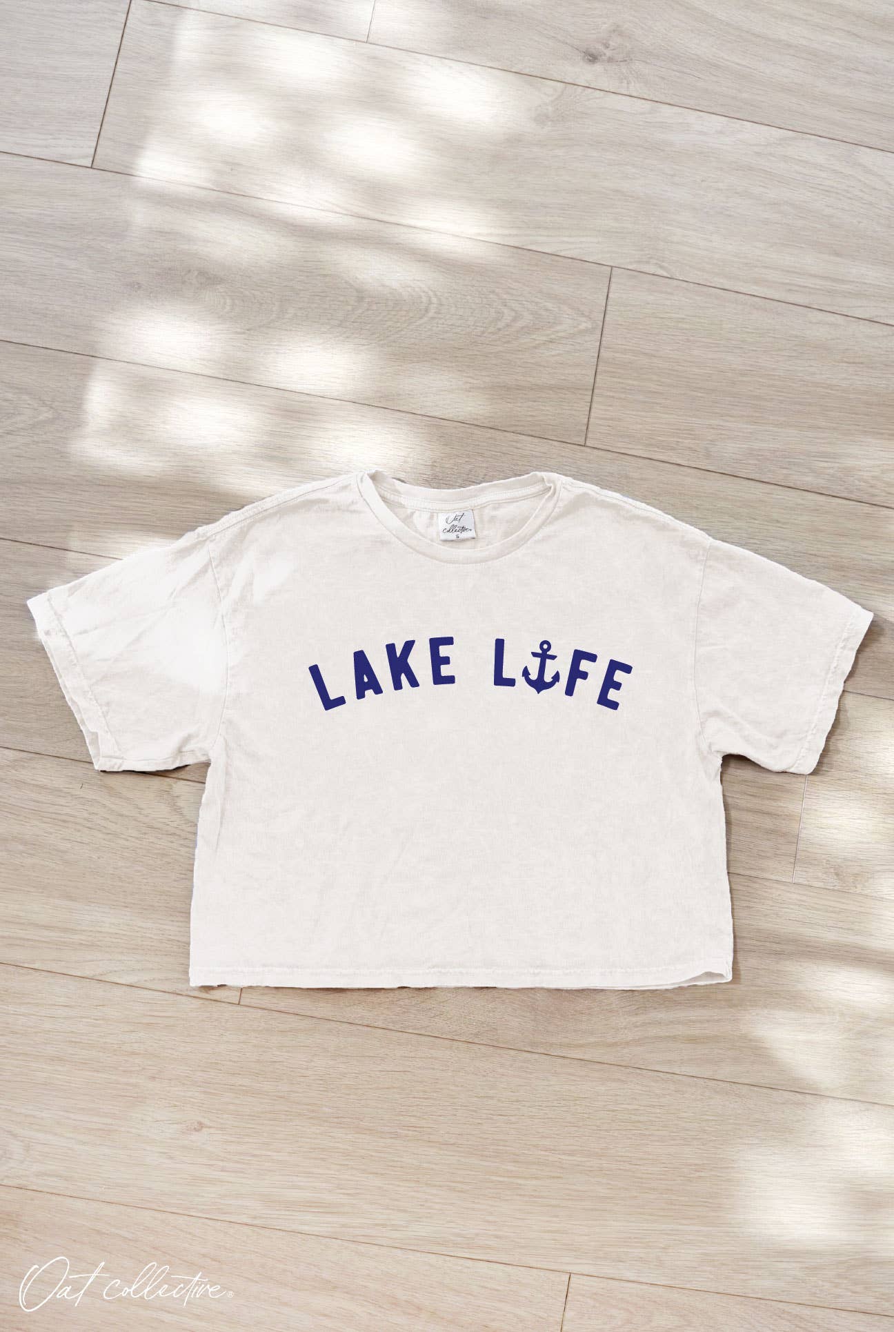Lake Life Cropped Mineral Graphic Top