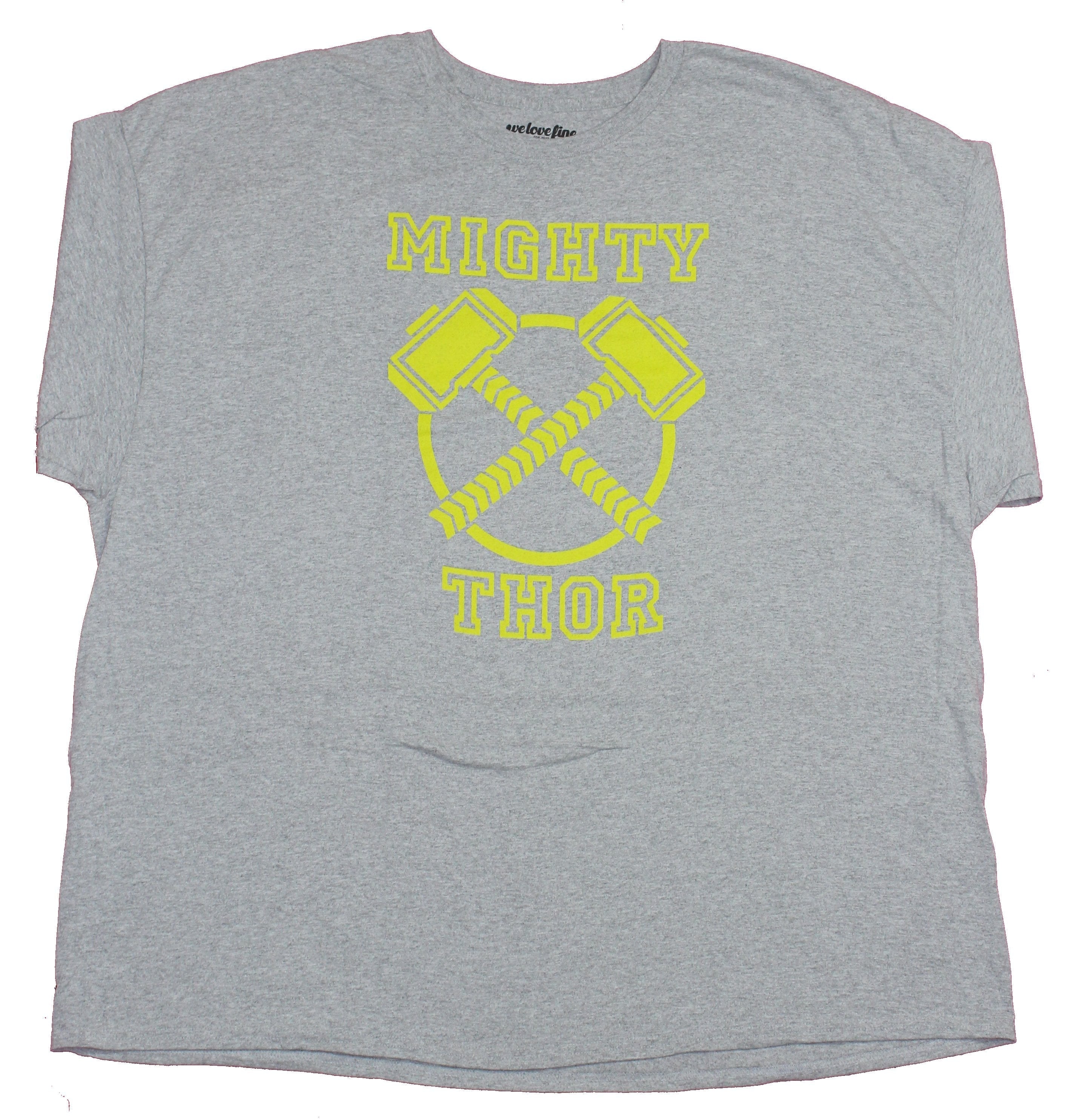 Thor Yellow Print Mighty Thor Crossed Hammers Image T-Shirts, Hoodie, Sweatshirt