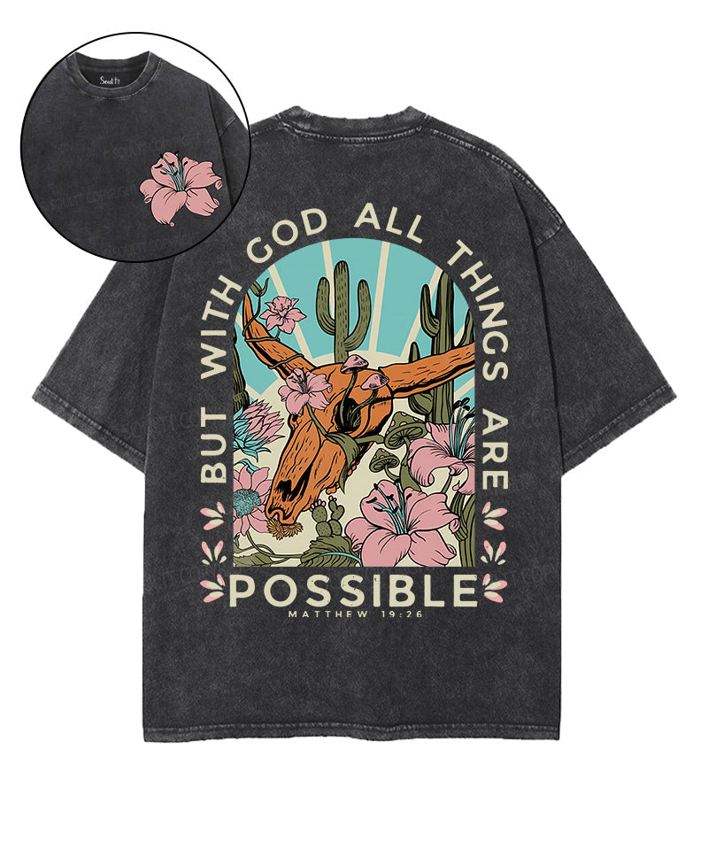 All Things Are Possible Double Sided Unisex Washed Christian T-shirt Style001 Hoodie, Sweatshirt | CiraTrend.com (Image 1)