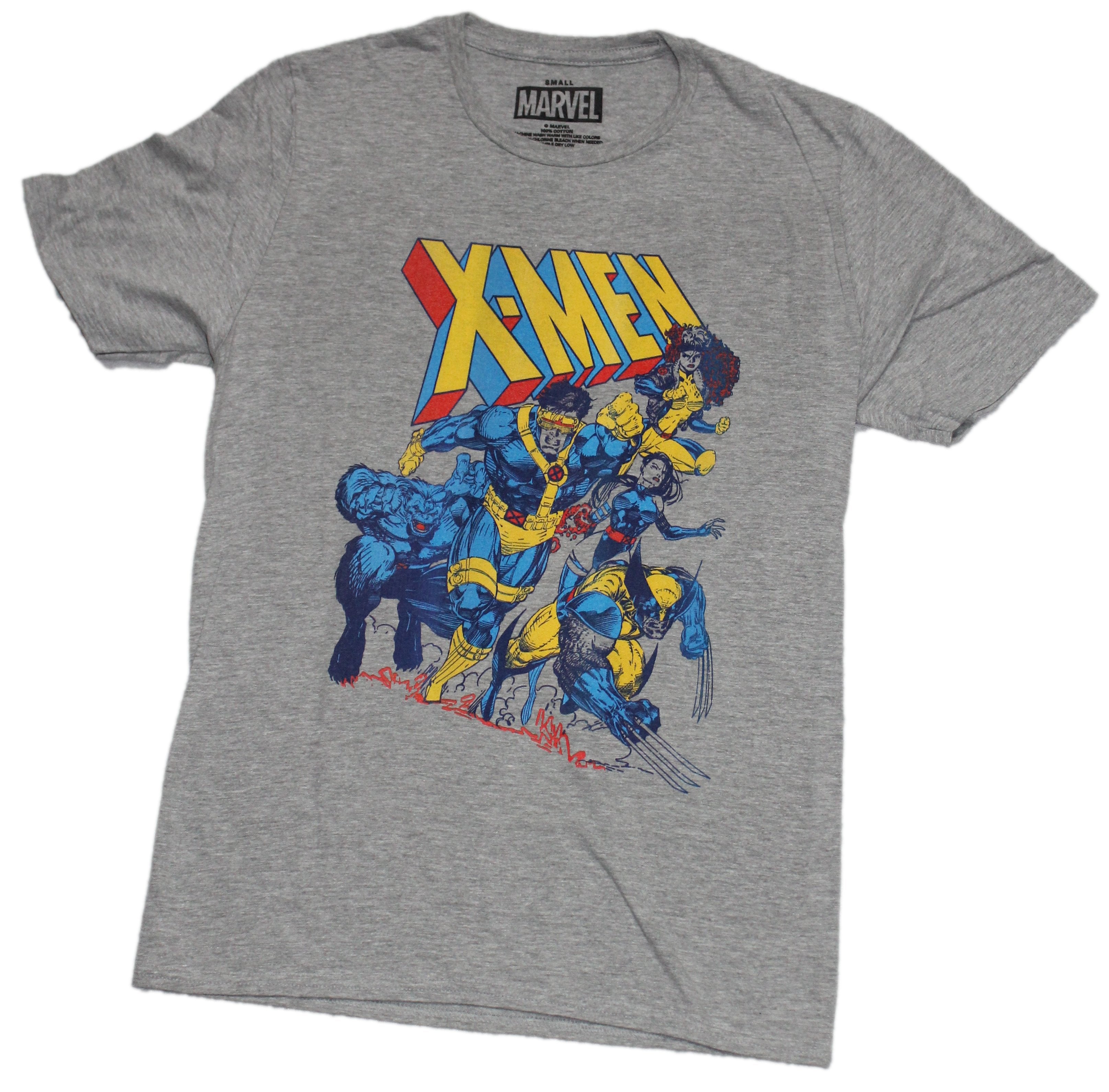 X-Men Mens T-Shirt  - Blue And Yellow Team Attack Under Logo Hoodie, Sweatshirt | CiraTrend.com