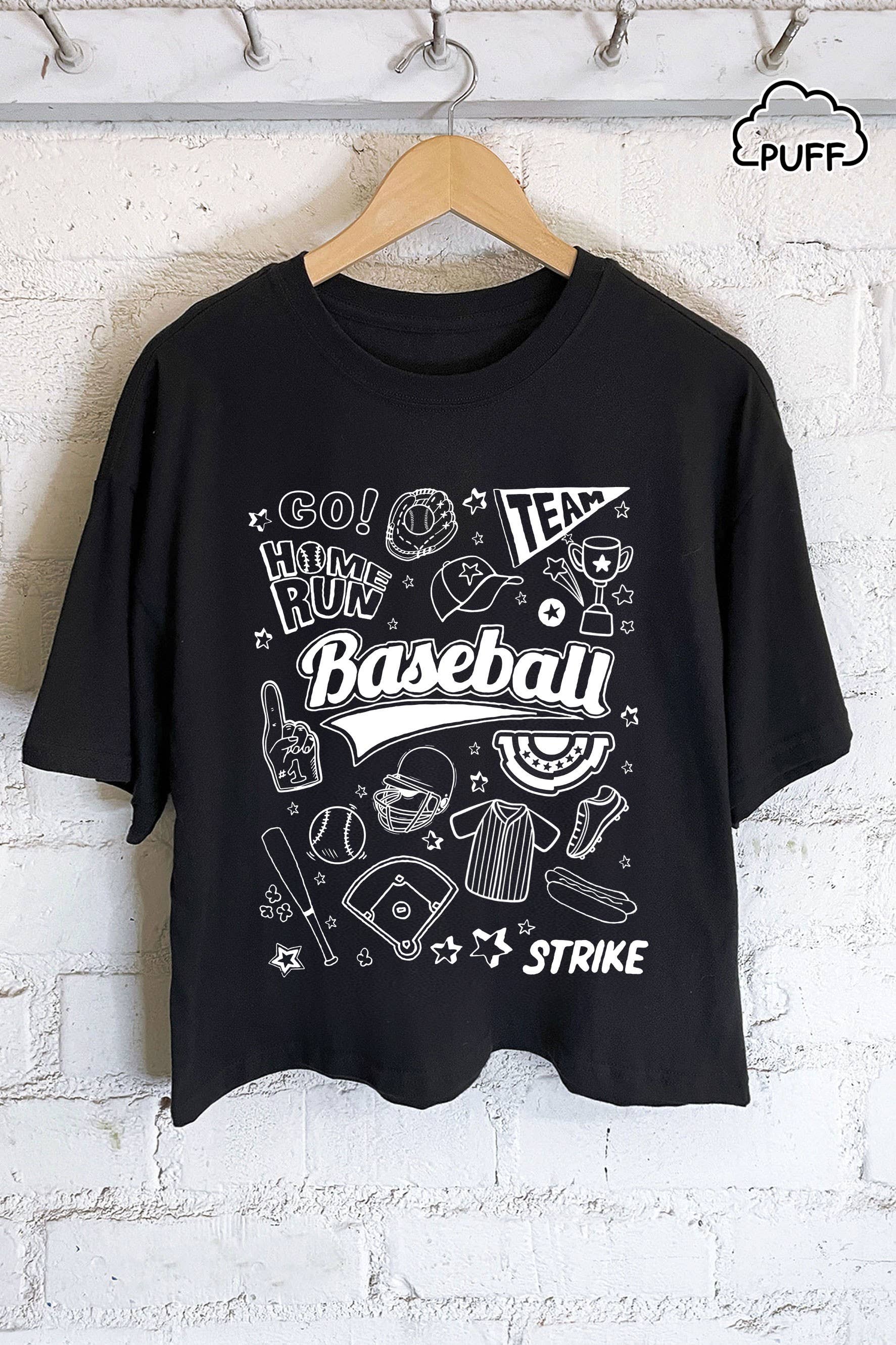 Baseball Icons Puff Graphic Long Crop Top