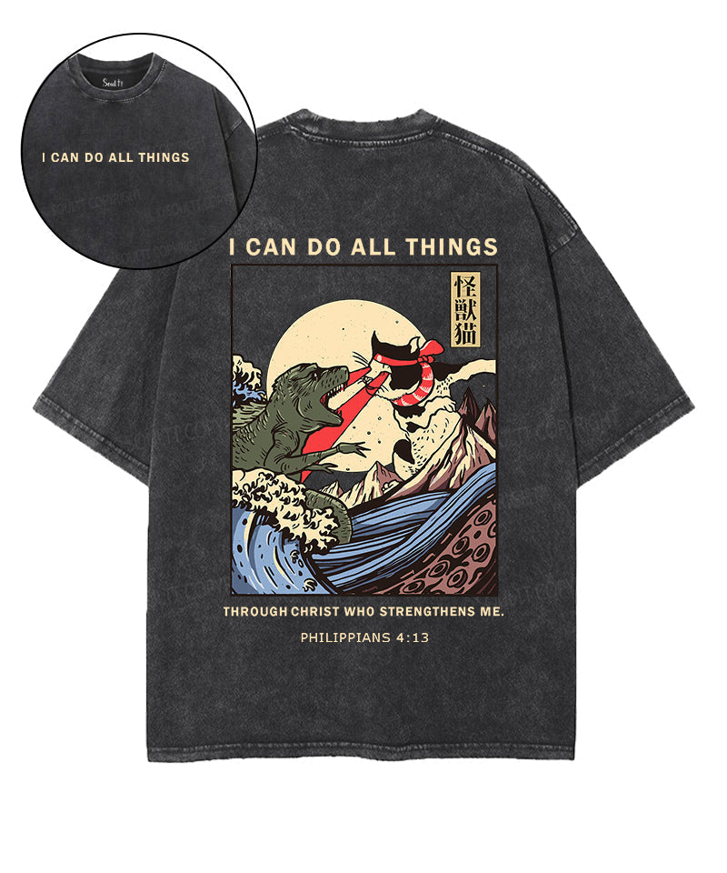 I Can Do All Things Double Sided Unisex Washed Christian T-shirt Hoodie, Sweatshirt | CiraTrend.com (Image 1)