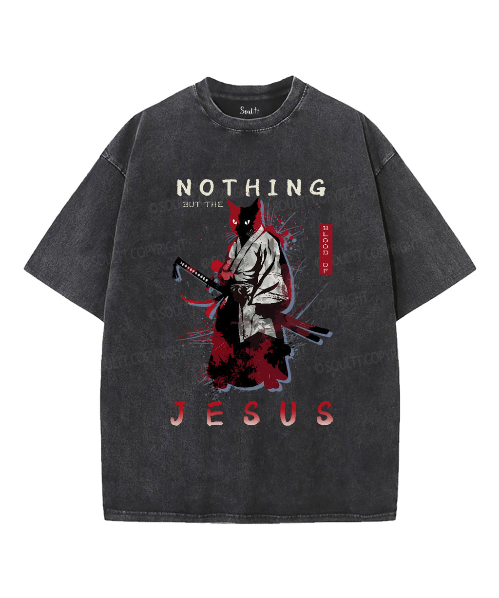 Nothing But The Blood Of Jesus Unisex Washed Christian T-shirt Hoodie, Sweatshirt | CiraTrend.com (Image 2)