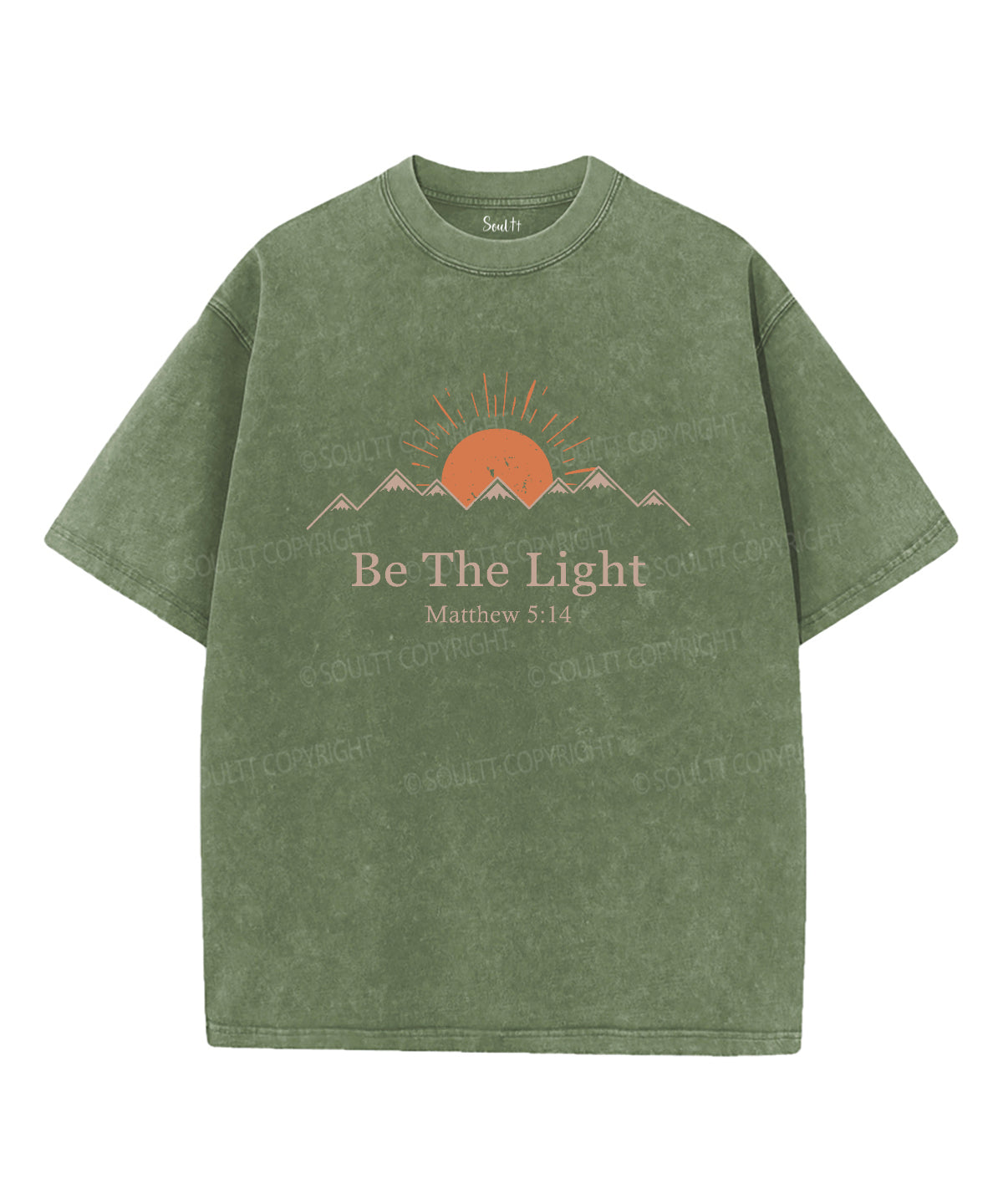 Be The Light Washed Christian T-shirt Style016 Hoodie, Sweatshirt | CiraTrend.com (Image 1)