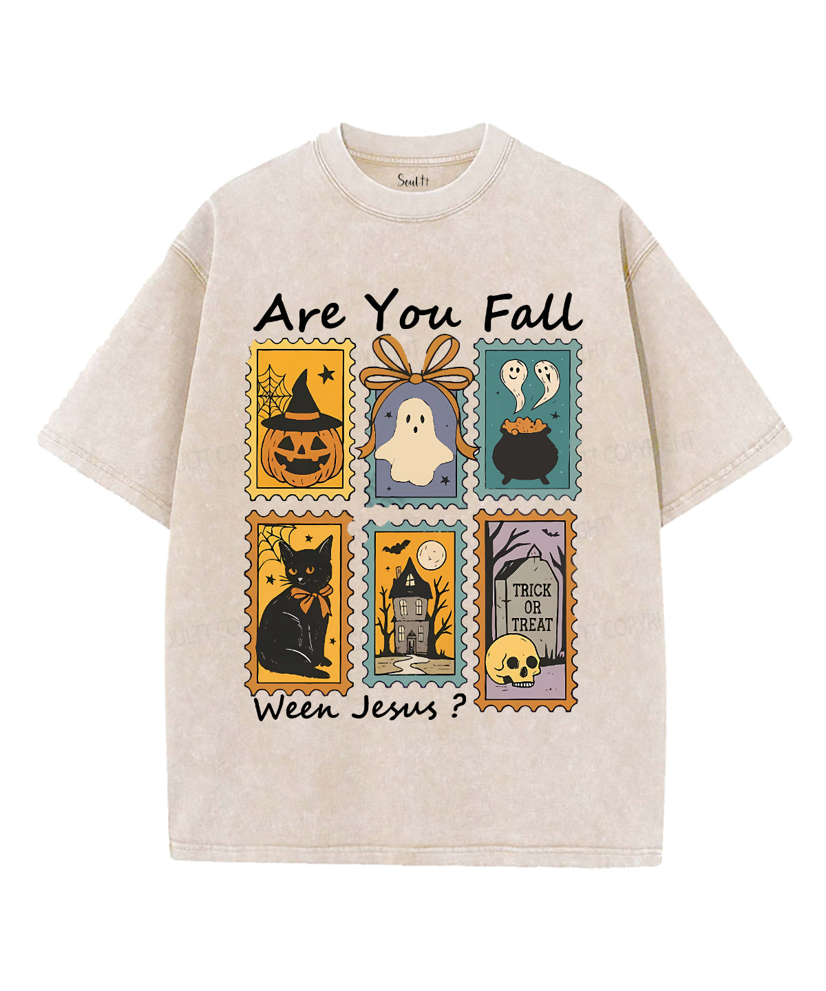Are You Fall Ween Jesus Unisex Washed Christian T-shirt Hoodie, Sweatshirt | CiraTrend.com (Image 2)