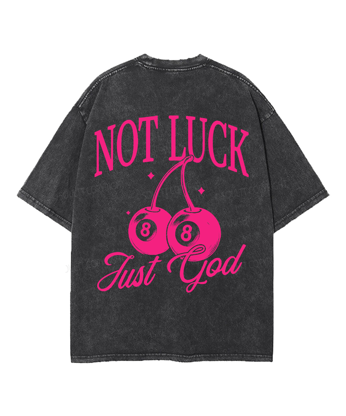 Not Luck Just God Double Sided Unisex Washed Christian T-shirt Hoodie, Sweatshirt | CiraTrend.com (Image 2)