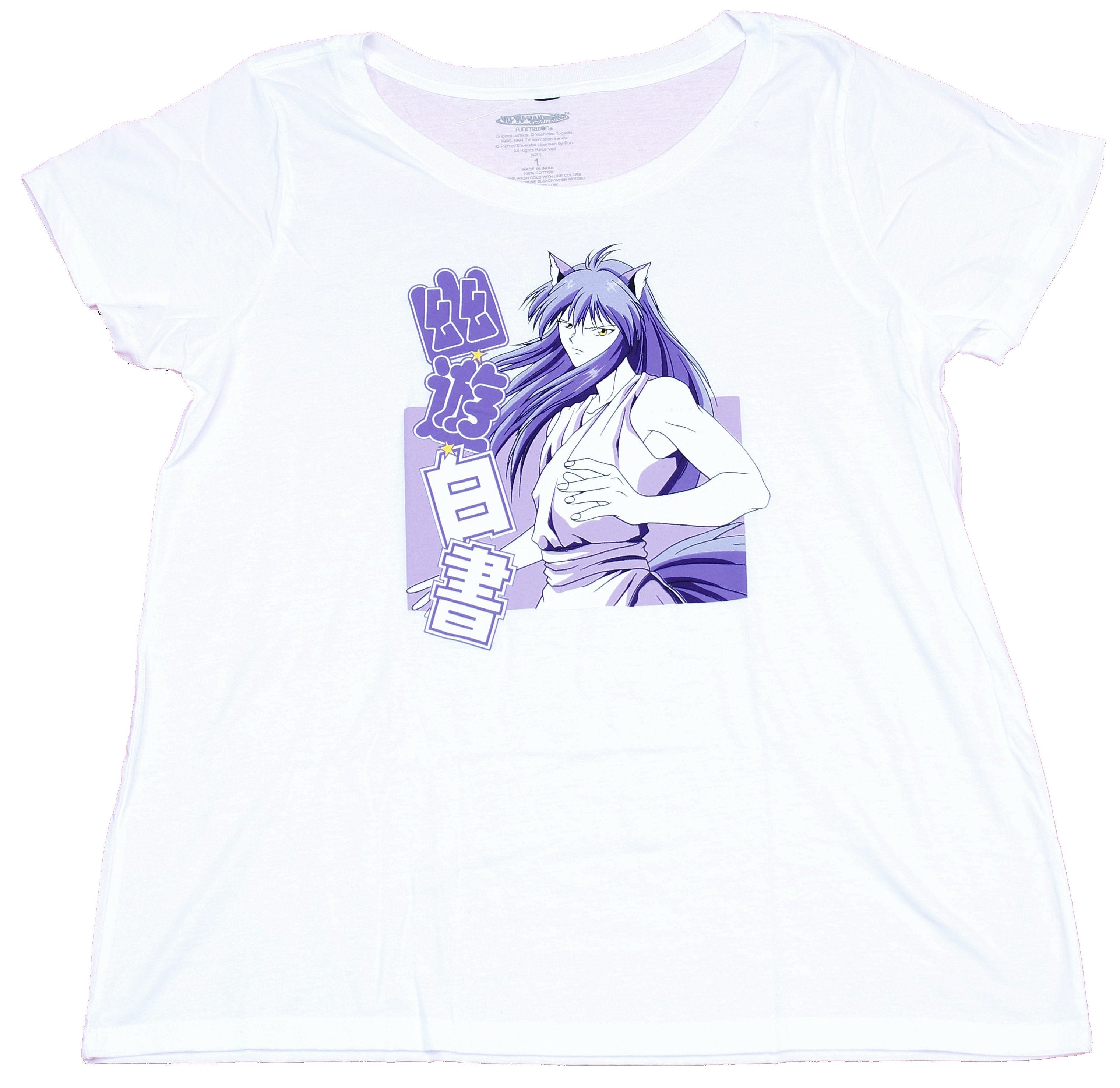 Yu Yu Hakusho Juniors Yoko Kurama Purple Tinted Kanji Image T-Shirts, Hoodie, Sweatshirt