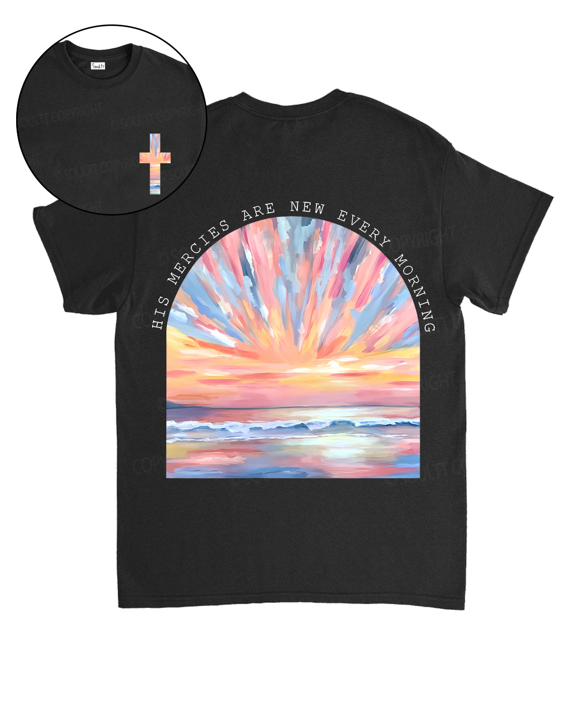 His Mercies Are New Every Morning Double Sided Unisex Cotton Christian T-Shirt Hoodie, Sweatshirt | CiraTrend.com (Image 1)