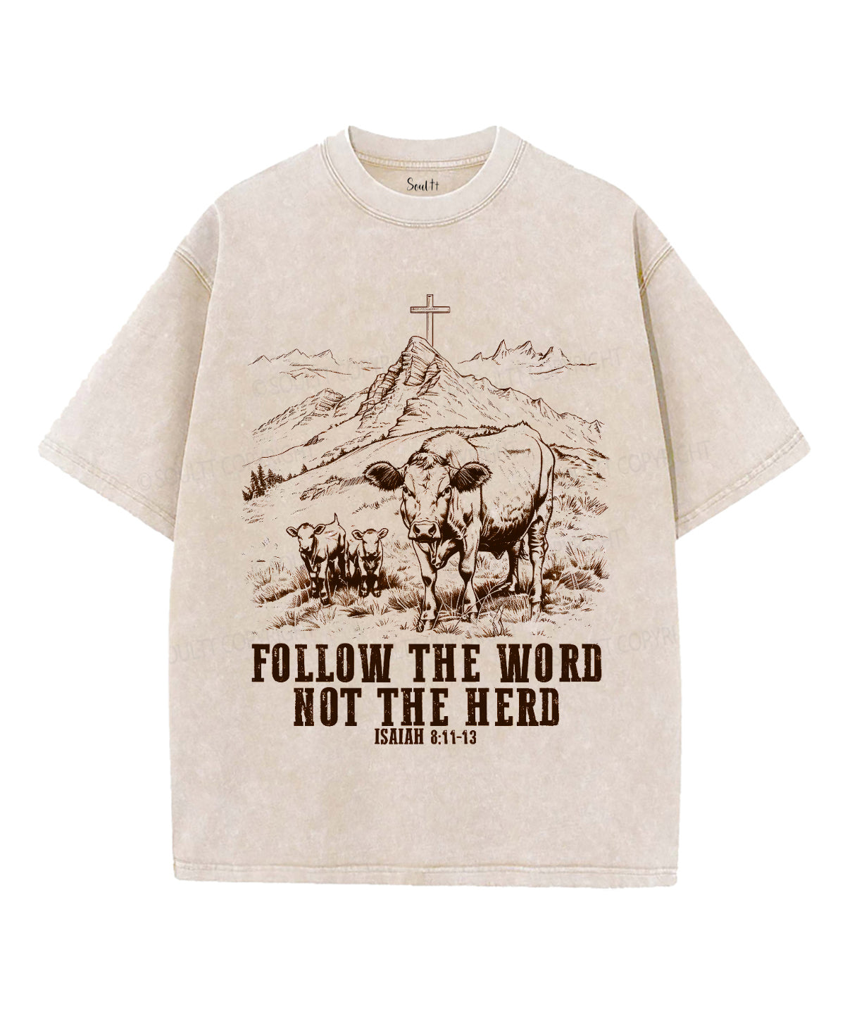 Follow the Word Unisex Washed Christian T-shirt Hoodie, Sweatshirt | CiraTrend.com (Image 1)
