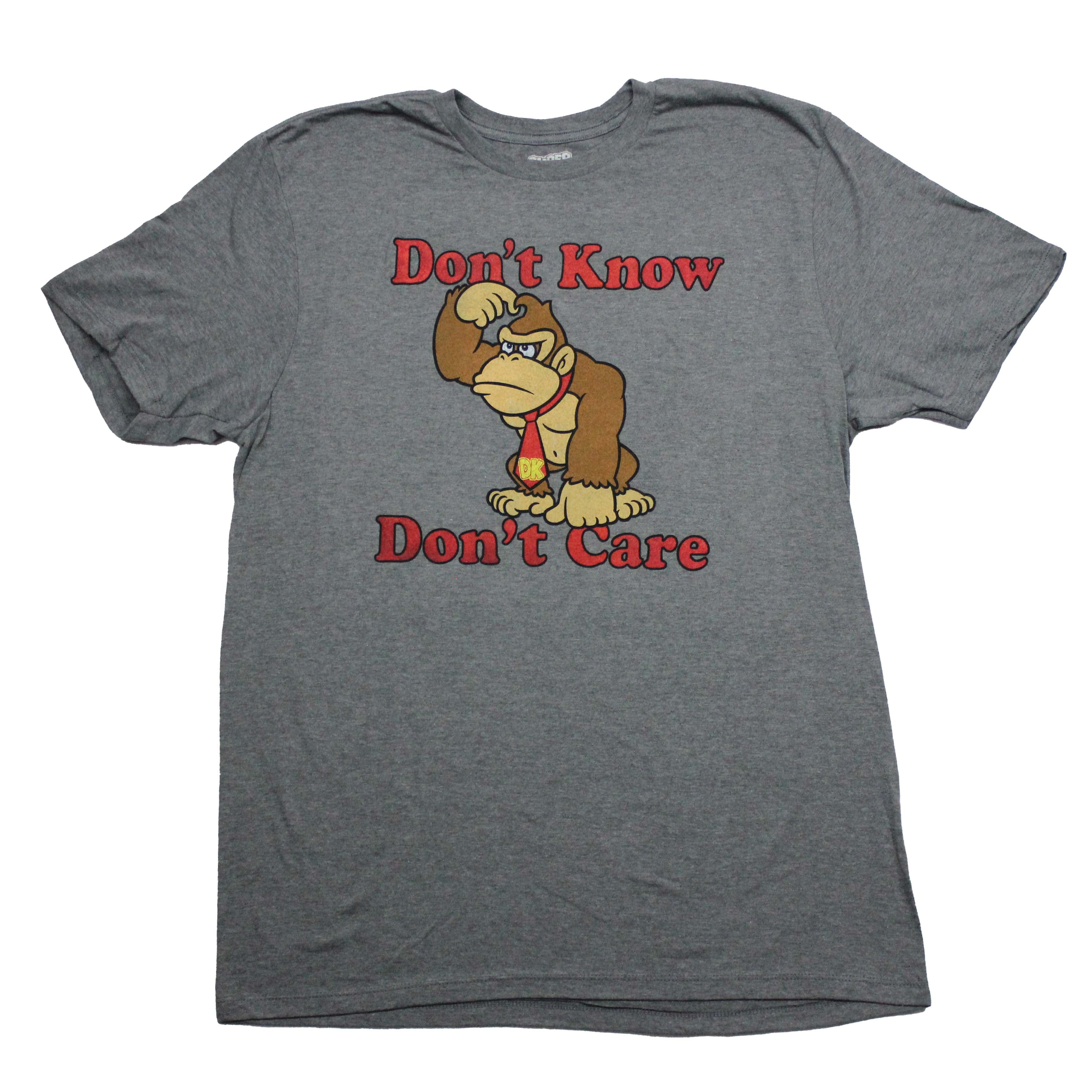 Donkey Kong Mens T-Shirt - Scratching Head Don't Know Don't Care Hoodie, Sweatshirt | CiraTrend.com
