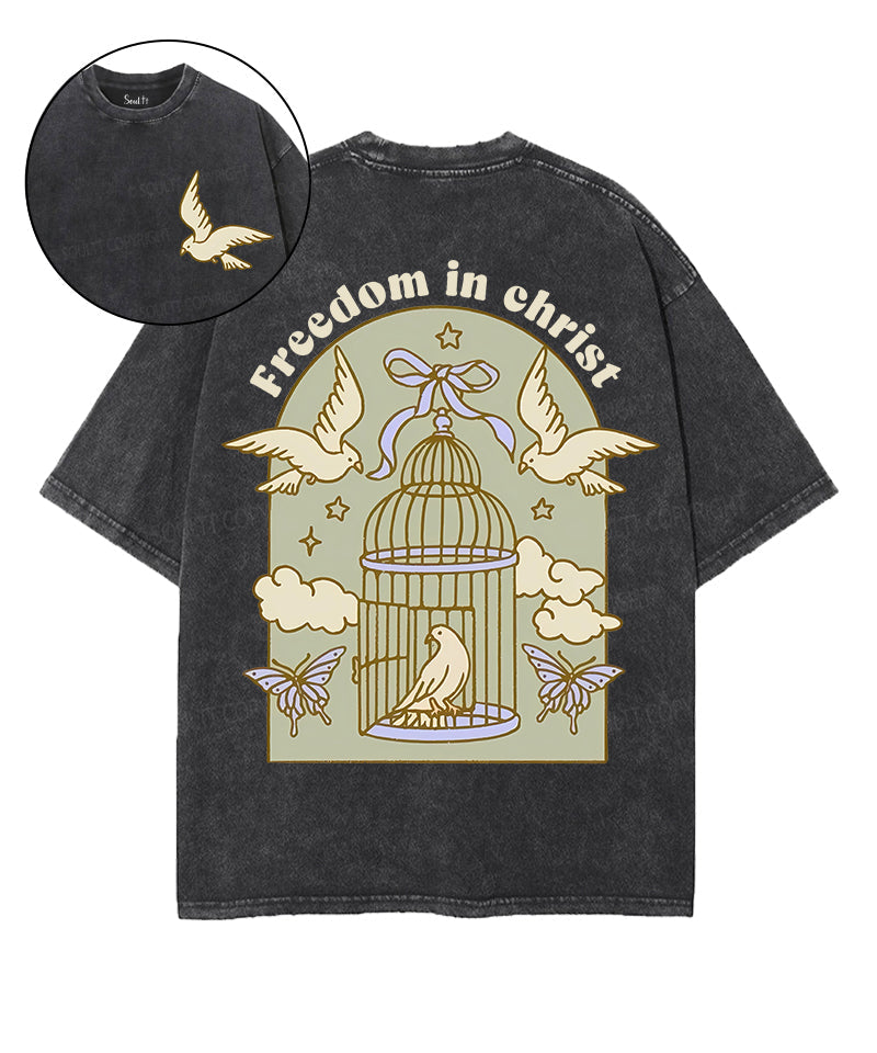 Freedom In Christ Double Sided Unisex Washed Christian T-shirt Style001 Hoodie, Sweatshirt | CiraTrend.com (Image 1)