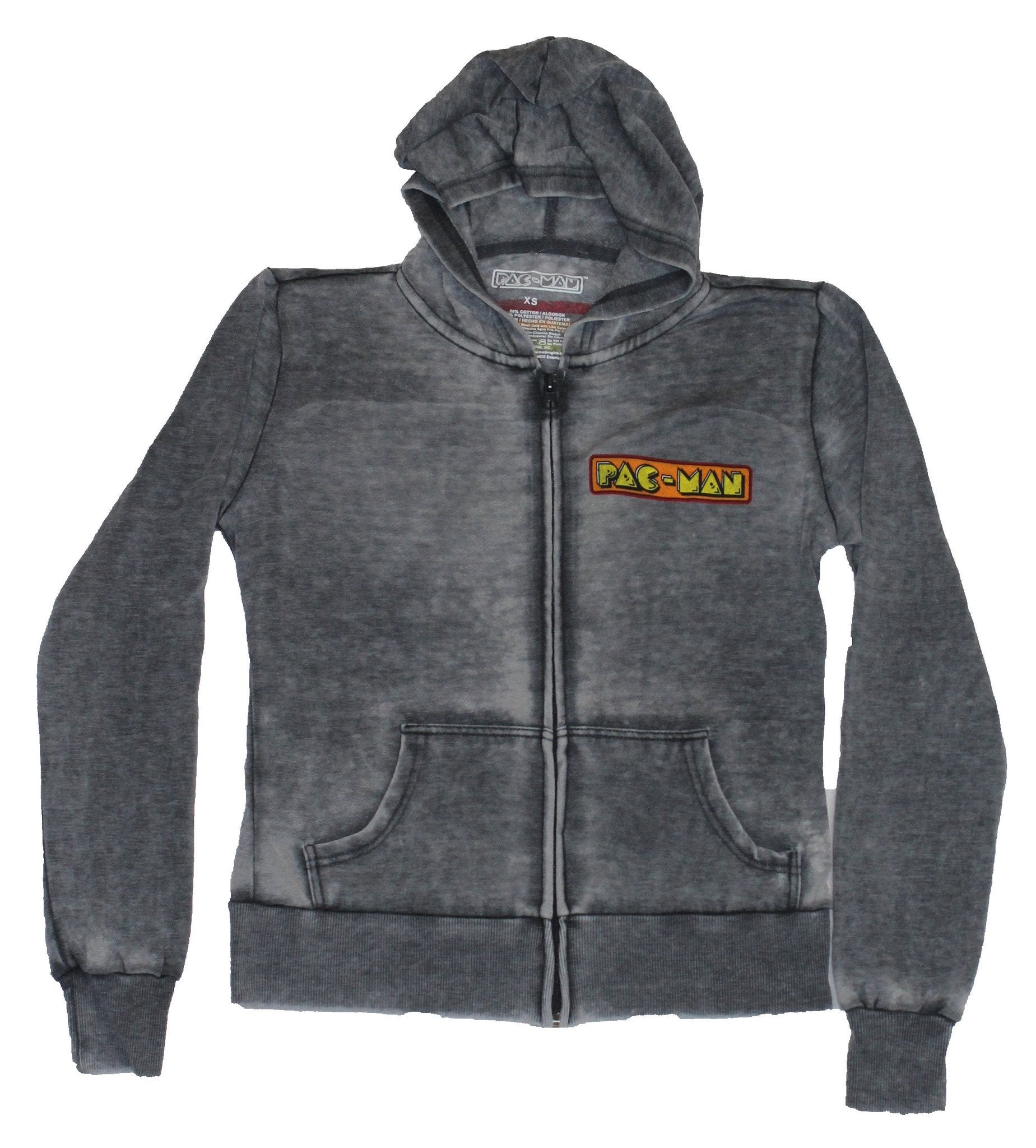 Pac-Man Girls Juniors Zip Up Hoodie - Simple Front Winner Box Back Image T-Shirts, Sweatshirt | CiraTrend.com