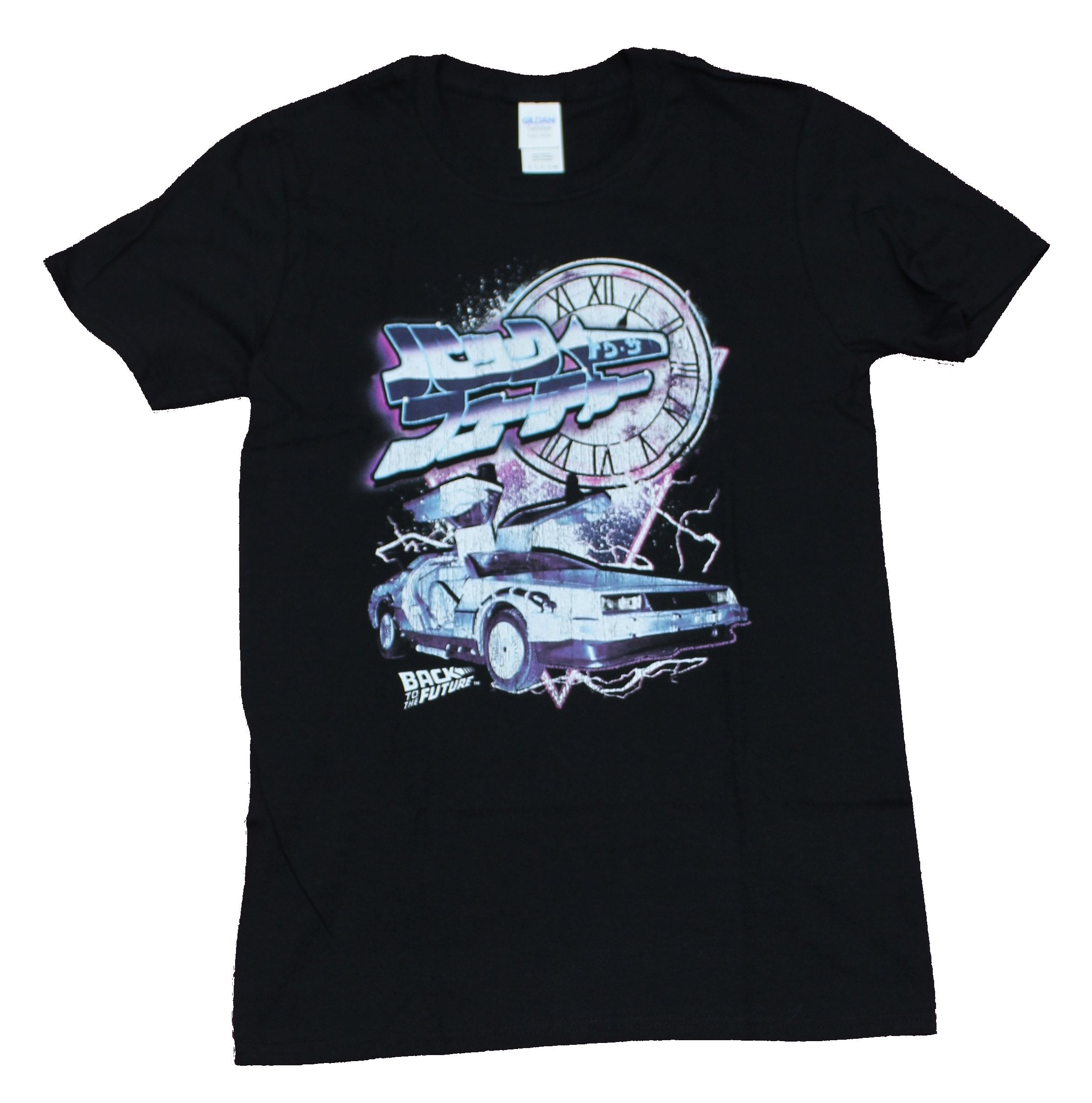 Back to the Future Mens T-Shirt  -  Electrified Kanji Clock DeLorean Image Hoodie, Sweatshirt | CiraTrend.com
