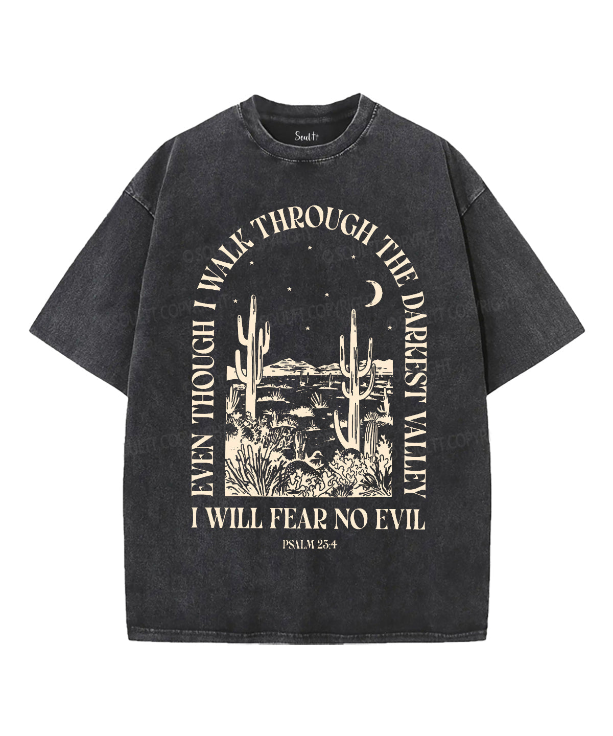I Will Fear No Evil Washed Christian Style002 T-Shirts, Hoodie, Sweatshirt