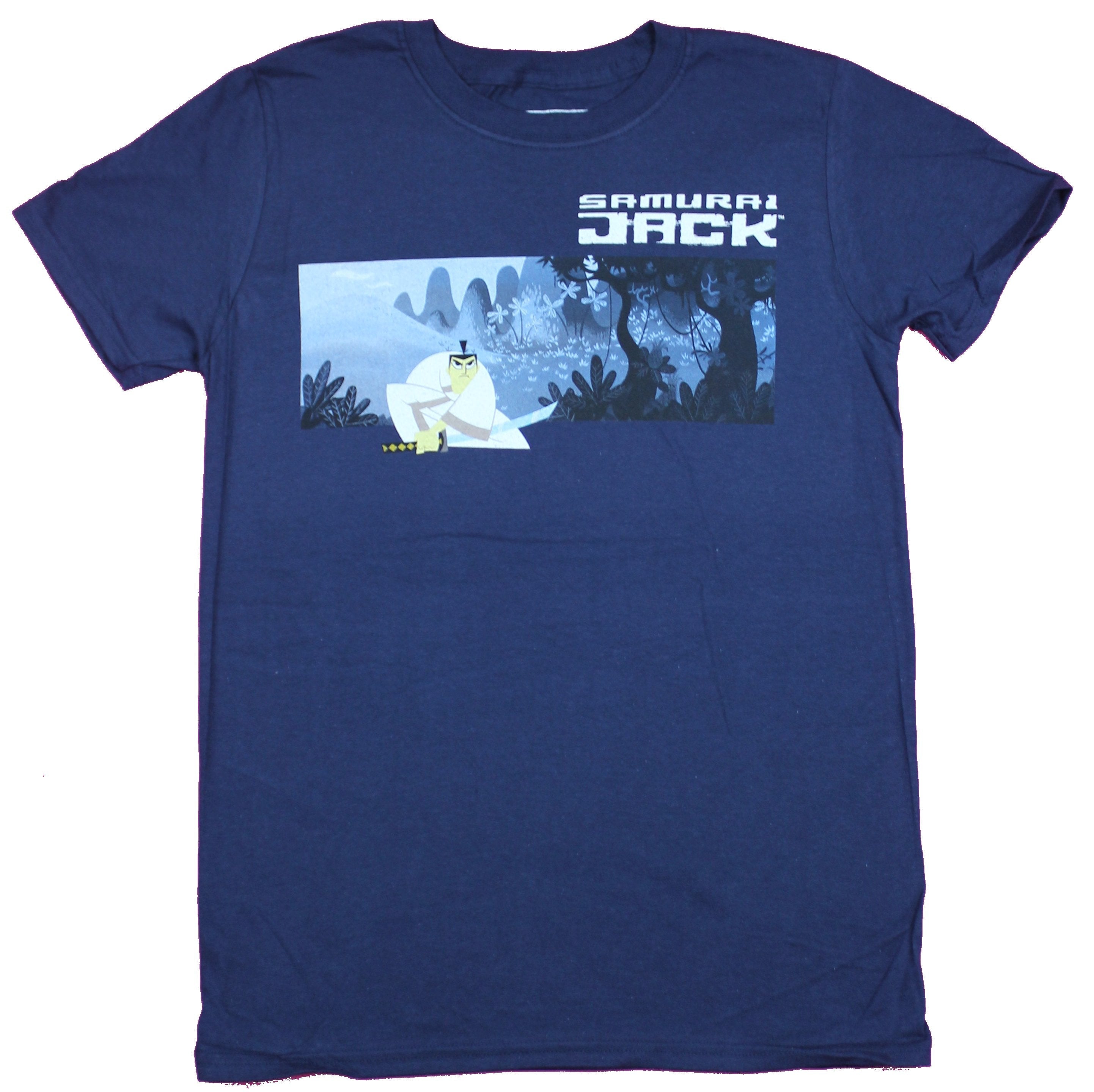 Samurai Jack Mens T-Shirt - Crouched Jack in Picture Box Hoodie, Sweatshirt | CiraTrend.com
