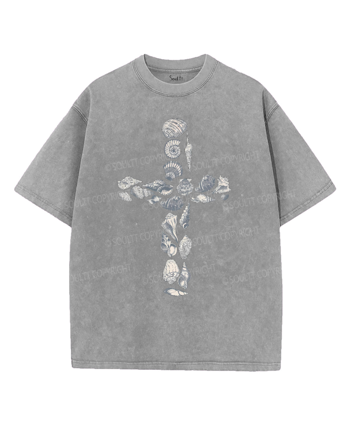Ocean Baker Cross Unisex Washed Christian T-shirt Hoodie, Sweatshirt | CiraTrend.com (Image 3)