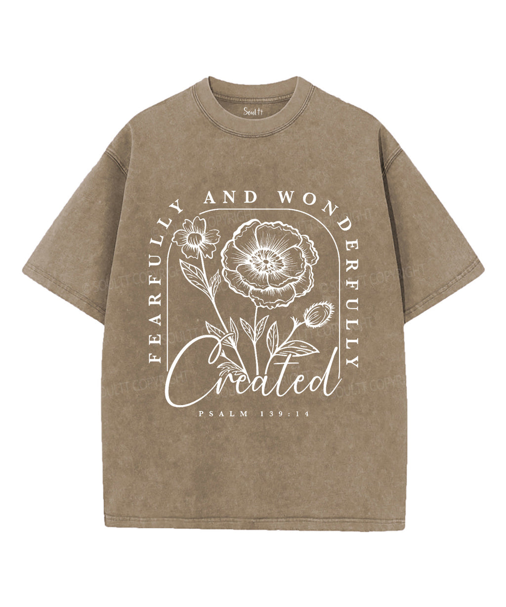 Fearfully and Wonderfully Created Unisex Washed Christian T-shirt Hoodie, Sweatshirt | CiraTrend.com (Image 5)