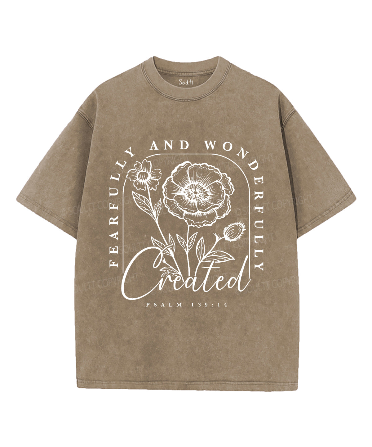 Fearfully and Wonderfully Created Unisex Washed Christian T-shirt Hoodie, Sweatshirt | CiraTrend.com (Image 5)