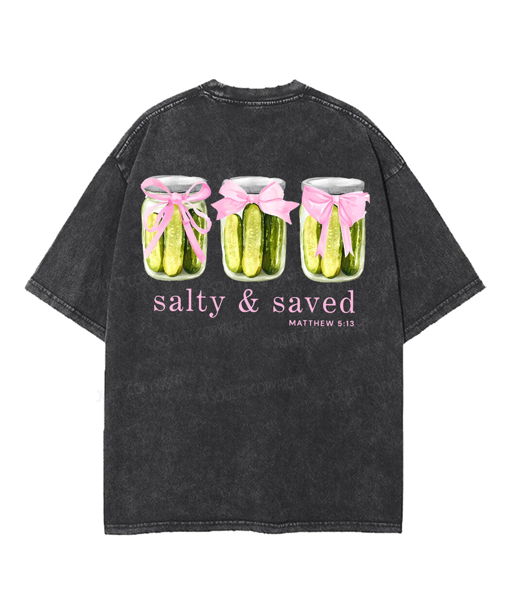 Salty Saved Double Sided Unisex Washed Christian T-shirt Hoodie, Sweatshirt | CiraTrend.com (Image 2)