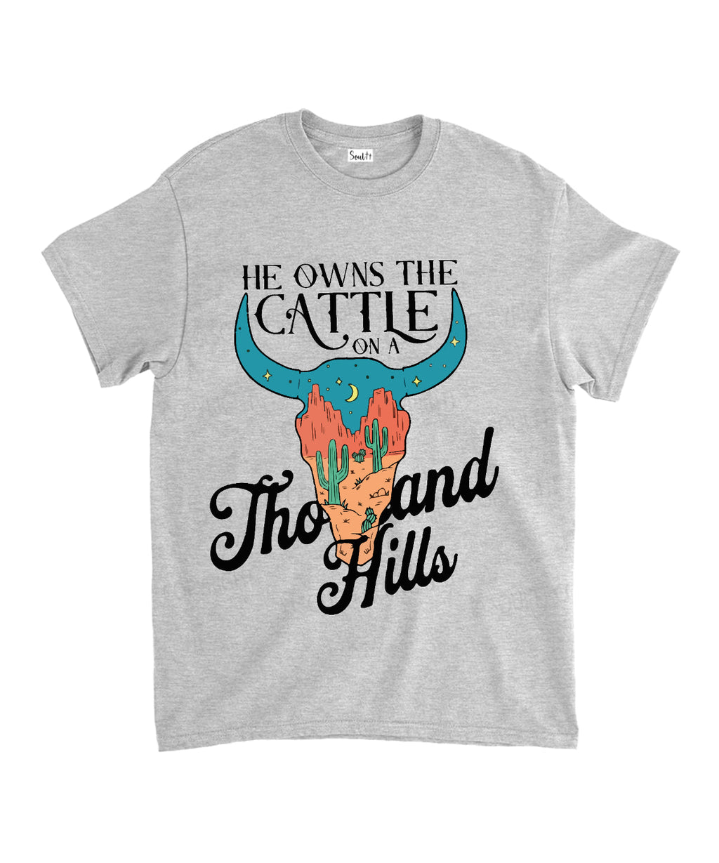 He Owns Cattle Thousand Hills Cotton Christian T-Shirts, Hoodie, Sweatshirt