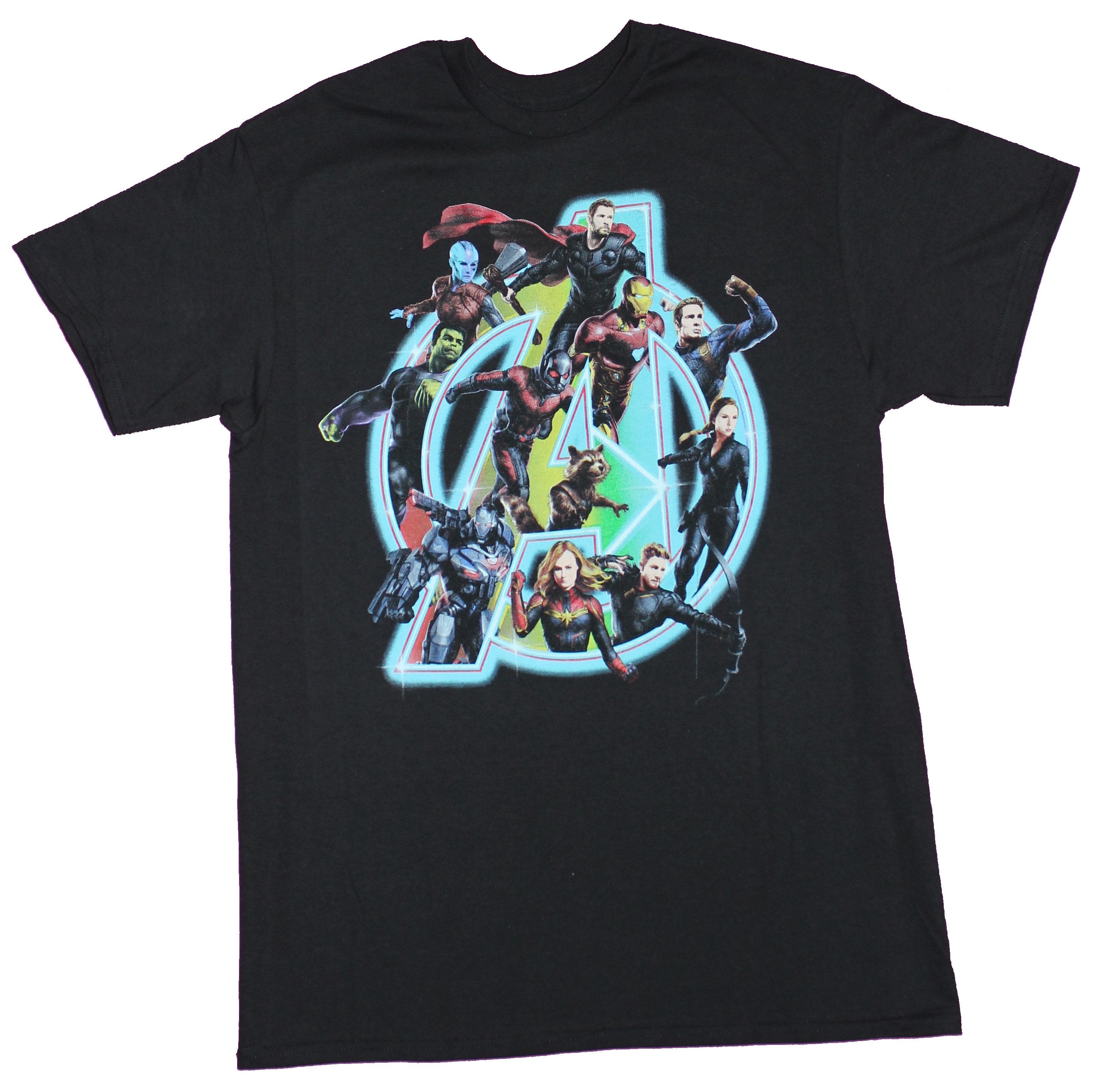 Avengers  Mens T-Shirt - MCU Universe Heroes Around in And On Logo Imsge Hoodie, Sweatshirt | CiraTrend.com