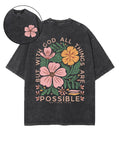 All Things Are Possible Double Sided Unisex Washed Christian T-shirt Hoodie, Sweatshirt | CiraTrend.com (Image 1)