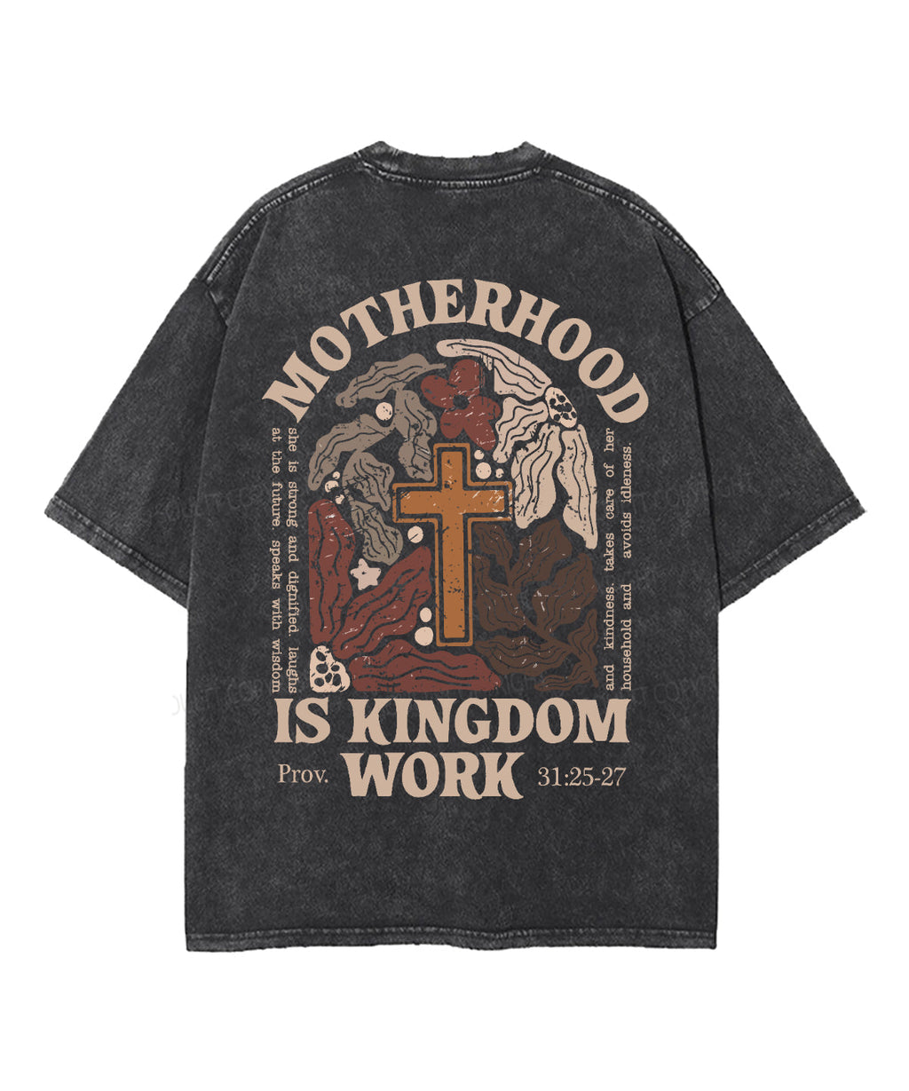 Motherhood Is Kingdom Work Double Sided Unisex Washed Christian T-shirt Style012 Hoodie, Sweatshirt | CiraTrend.com (Image 5)