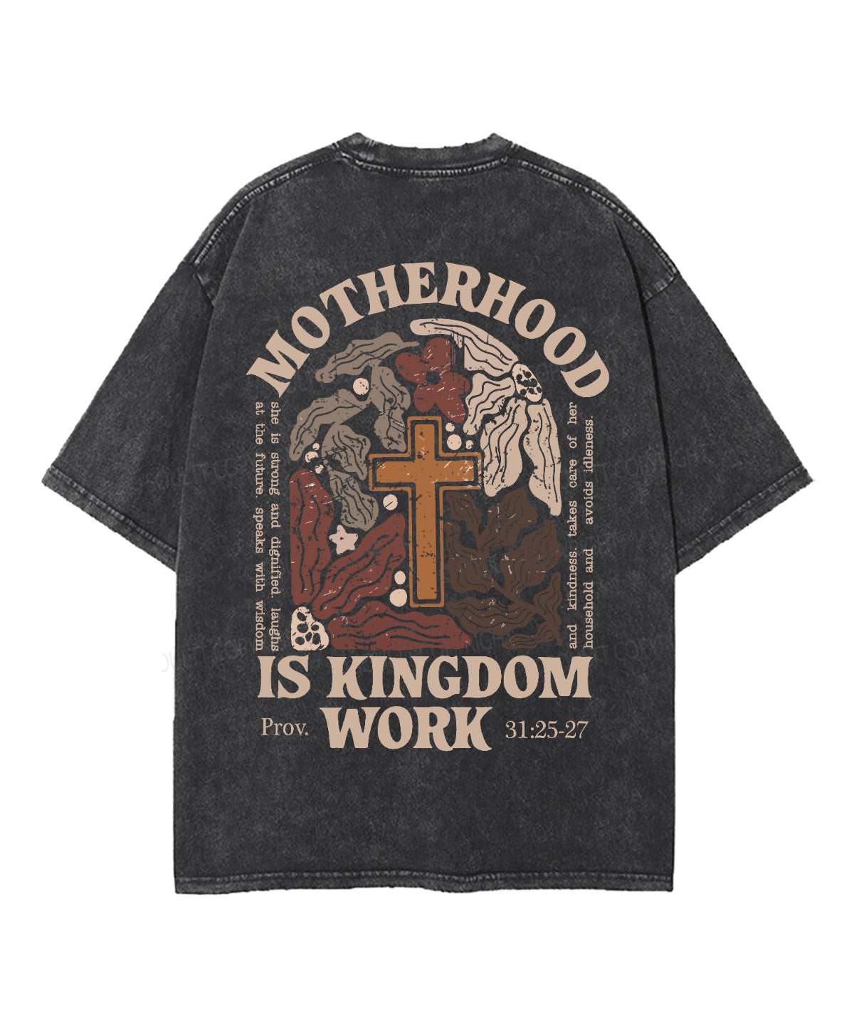 Motherhood Is Kingdom Work Double Sided Unisex Washed Christian T-shirt Style012 Hoodie, Sweatshirt | CiraTrend.com (Image 5)