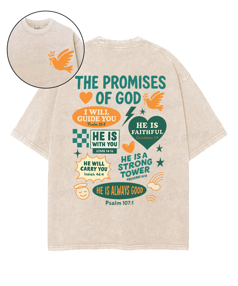 The Promises Of God Double Sided Unisex Washed Christian T-shirt Hoodie, Sweatshirt | CiraTrend.com (Image 1)
