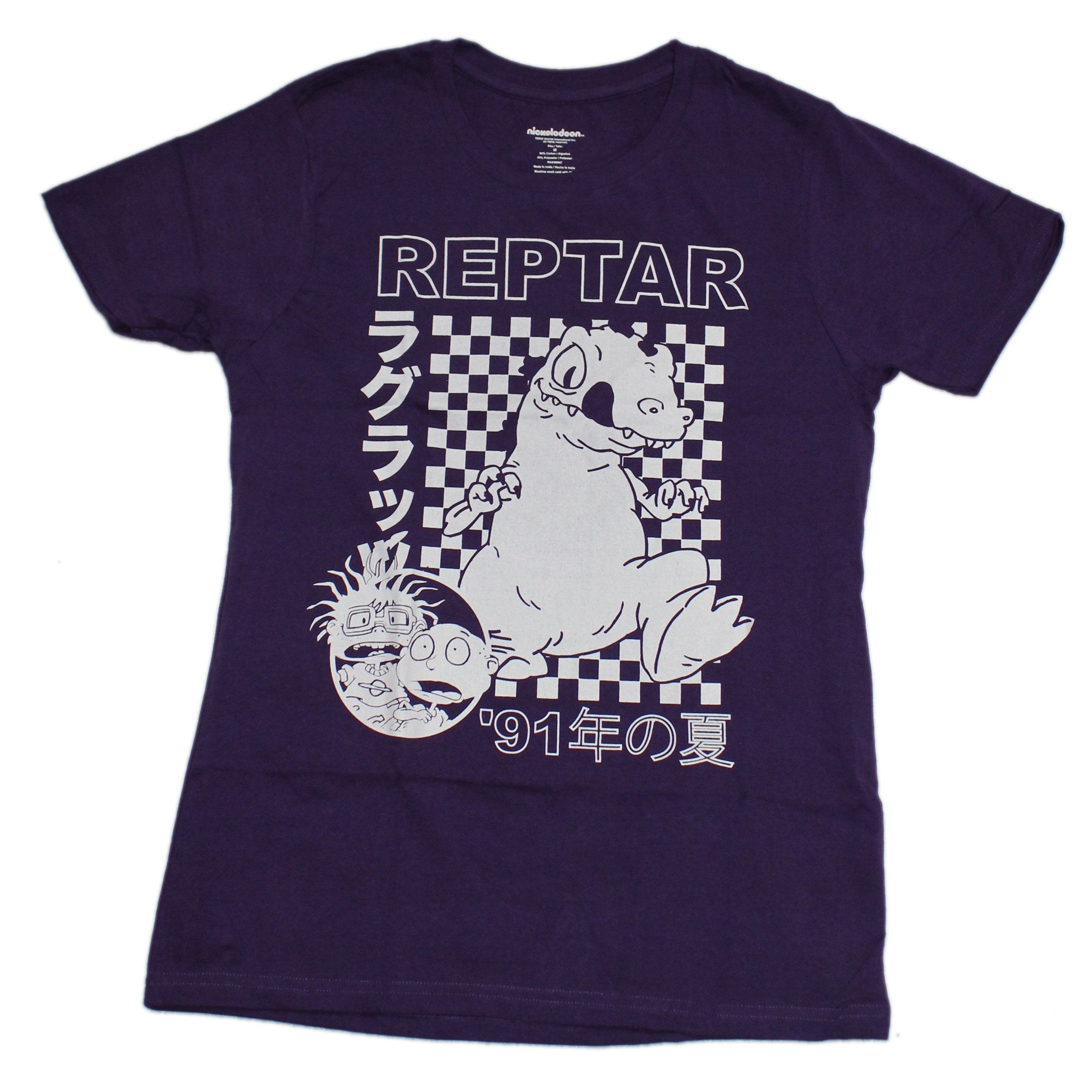 Rugrats Mens T-Shirt -Giant White Reptar Checkered background Hoodie, Sweatshirt | CiraTrend.com