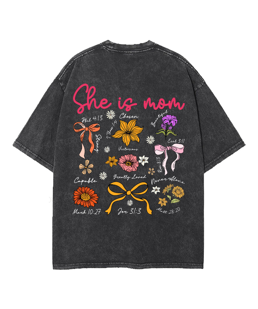 She Is Mom Double Sided Unisex Washed Christian T-shirt Style002 Hoodie, Sweatshirt | CiraTrend.com (Image 5)