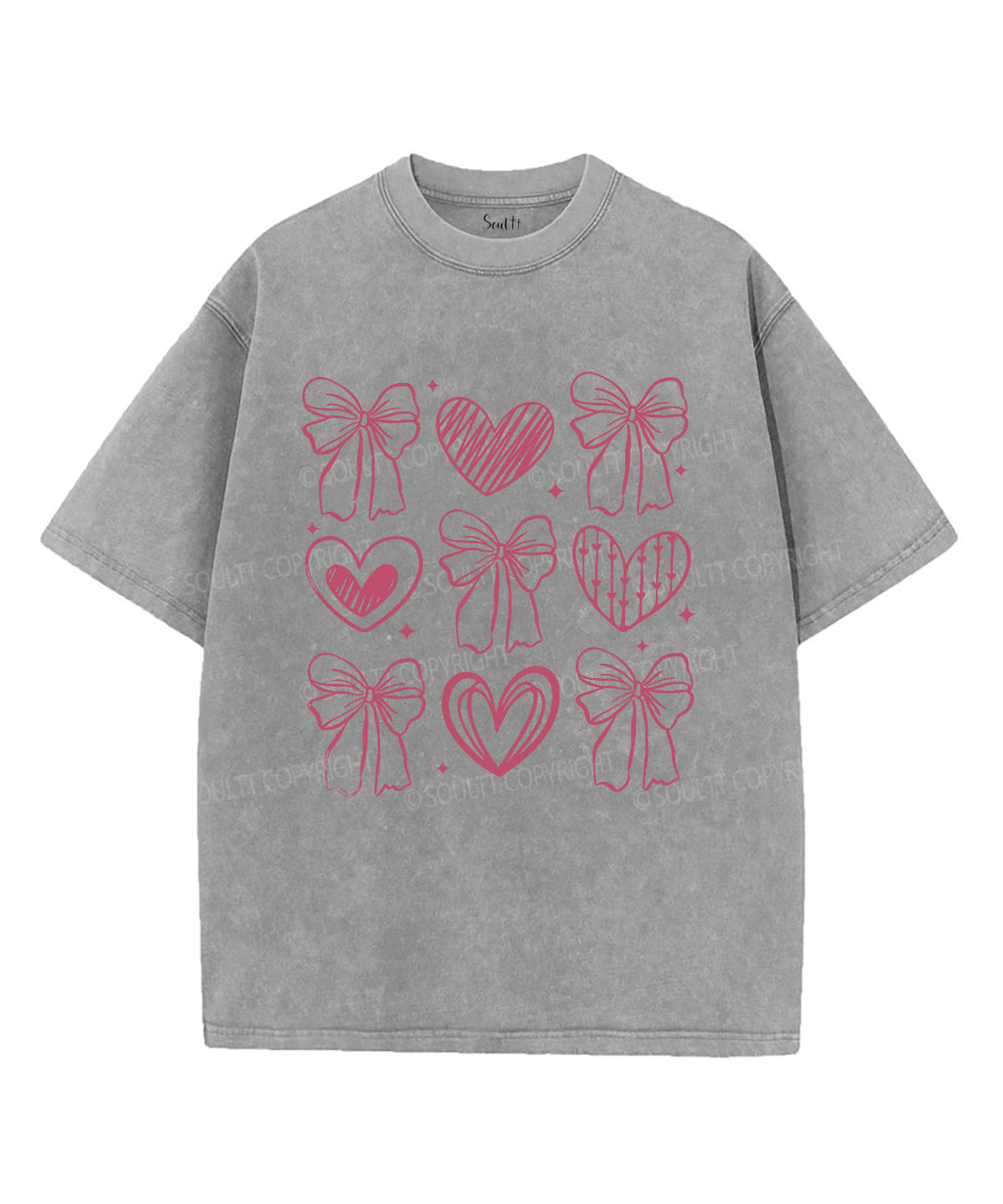 Love Heart Bow Unisex Washed Christian T-shirt Hoodie, Sweatshirt | CiraTrend.com (Image 3)