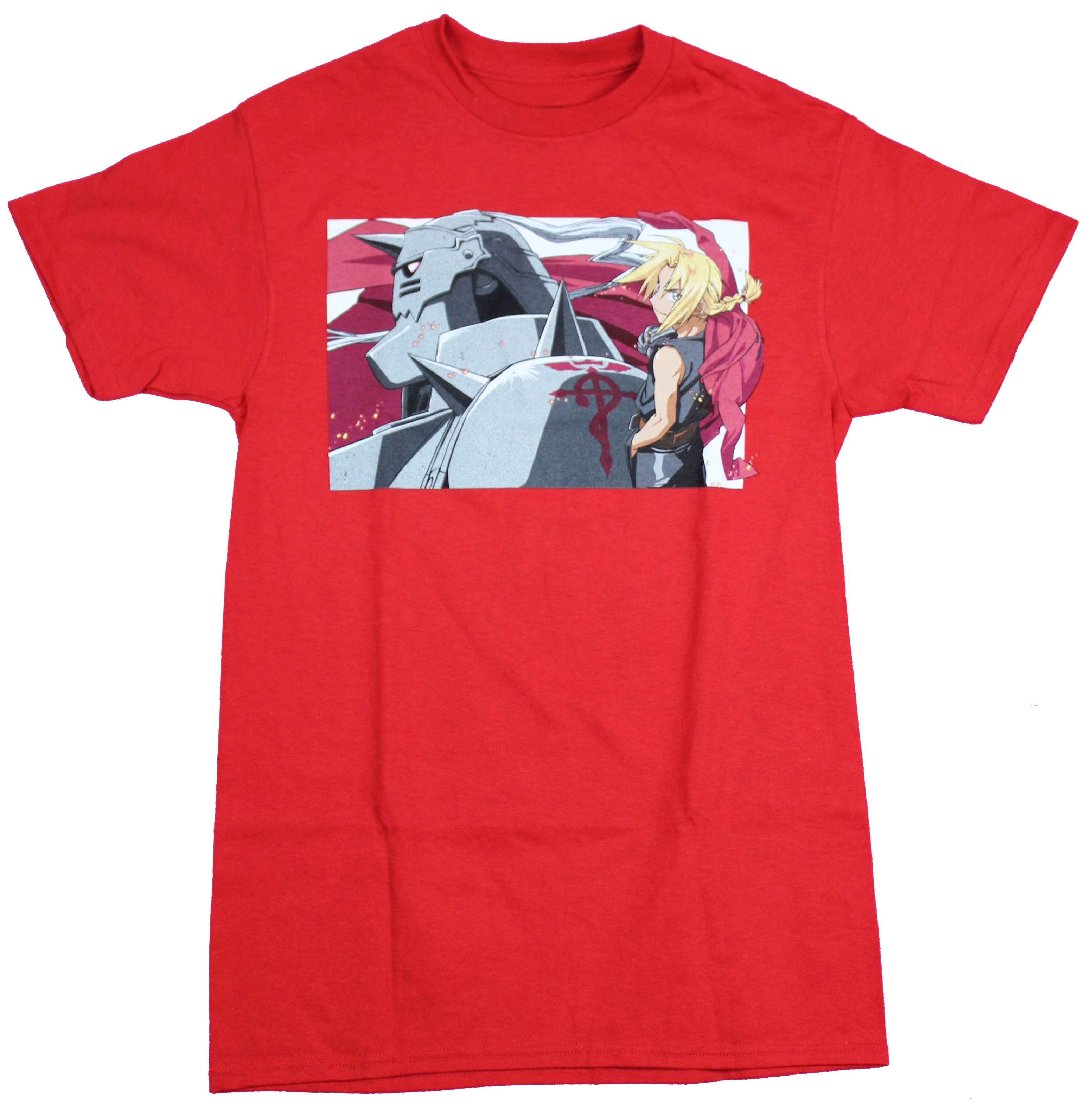 Fullmetal Alchemist Mens T-Shirt  - Elric and Alphonse Action Box Image Hoodie, Sweatshirt | CiraTrend.com