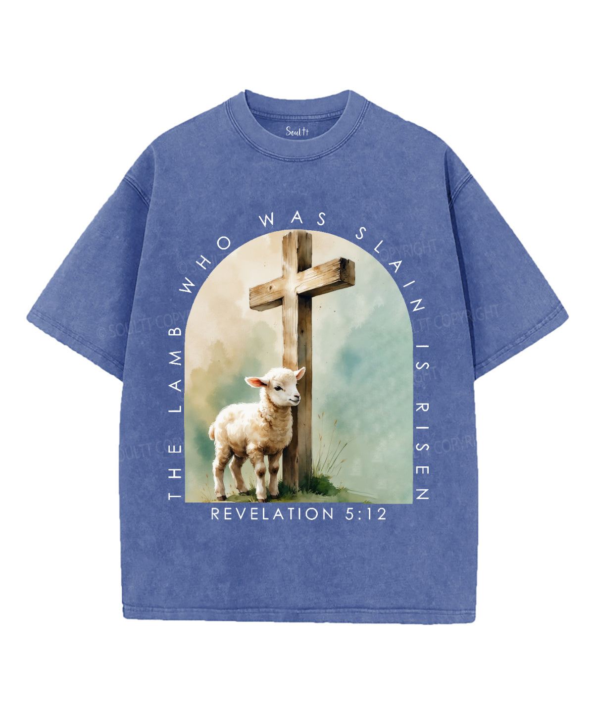 The Lamb Who Was Slain Unisex Washed Christian T-shirt Hoodie, Sweatshirt | CiraTrend.com (Image 3)