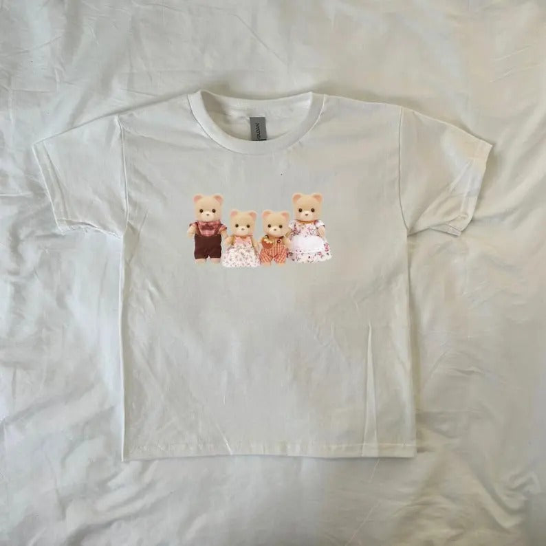 calico critters Baby Tee, ahs style, vintage fashion, retro, 90s style baby tee, streetwear, coquette, childhood...