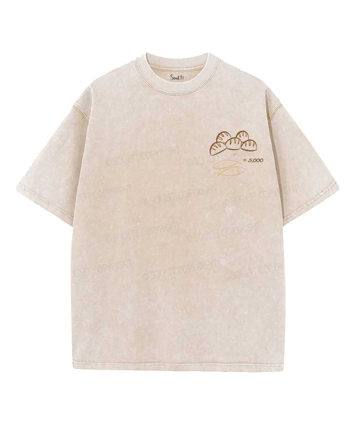 Fish And Loaves Double Sided Unisex Washed Christian T-shirt Style001 Hoodie, Sweatshirt | CiraTrend.com (Image 3)