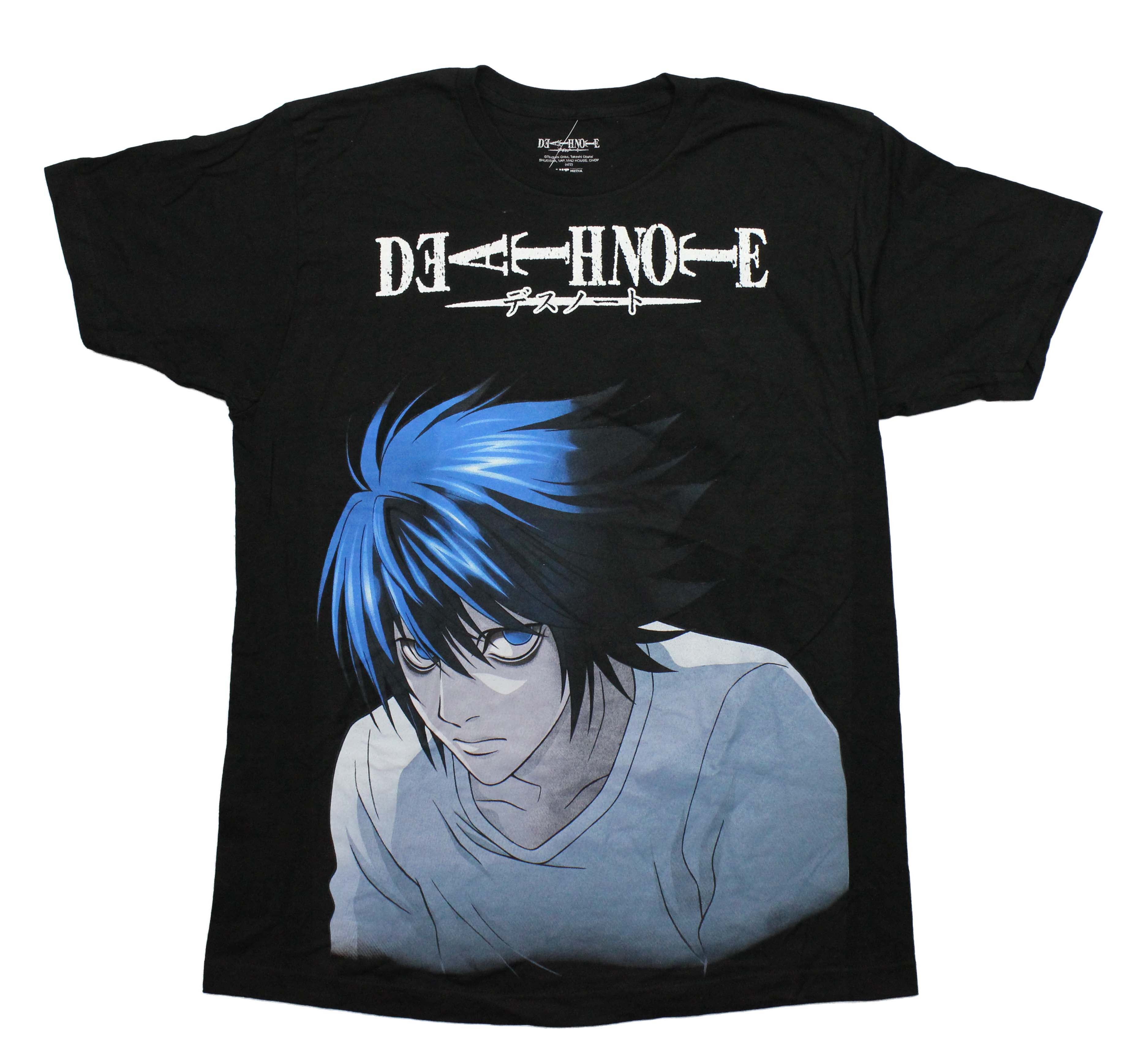 Death Note Mens T-Shirt -  Large Image of Blue Hair L Character Hoodie, Sweatshirt | CiraTrend.com