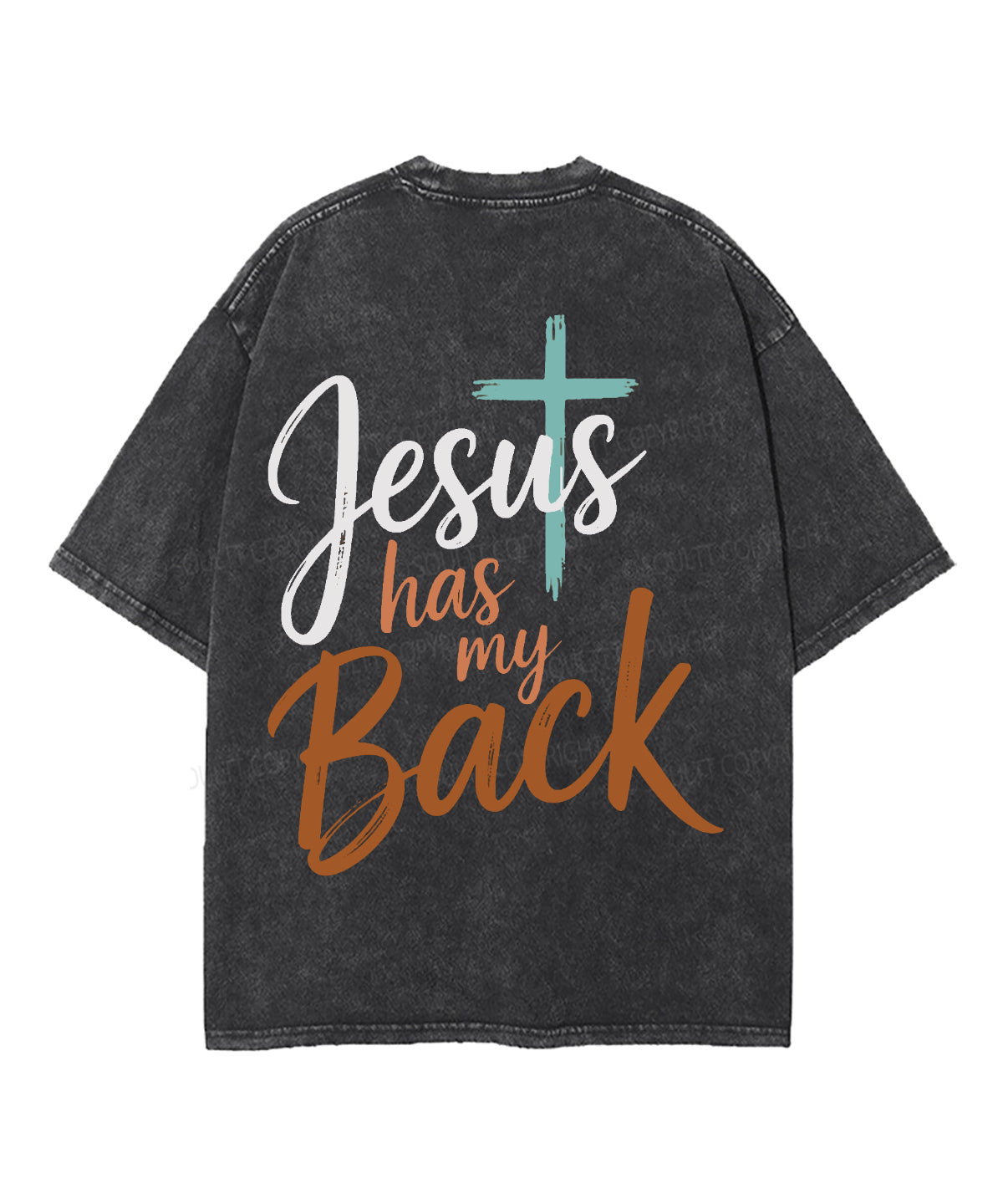 Jesus Has My Back Double Sided Unisex Washed Christian T-shirt Style001 Hoodie, Sweatshirt | CiraTrend.com (Image 2)