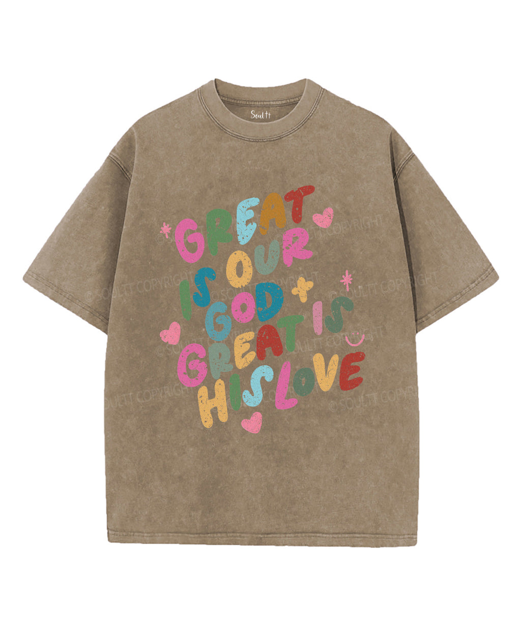 Great Is Our God Great Is His Love Unisex Washed Christian T-shirt Hoodie, Sweatshirt | CiraTrend.com (Image 5)