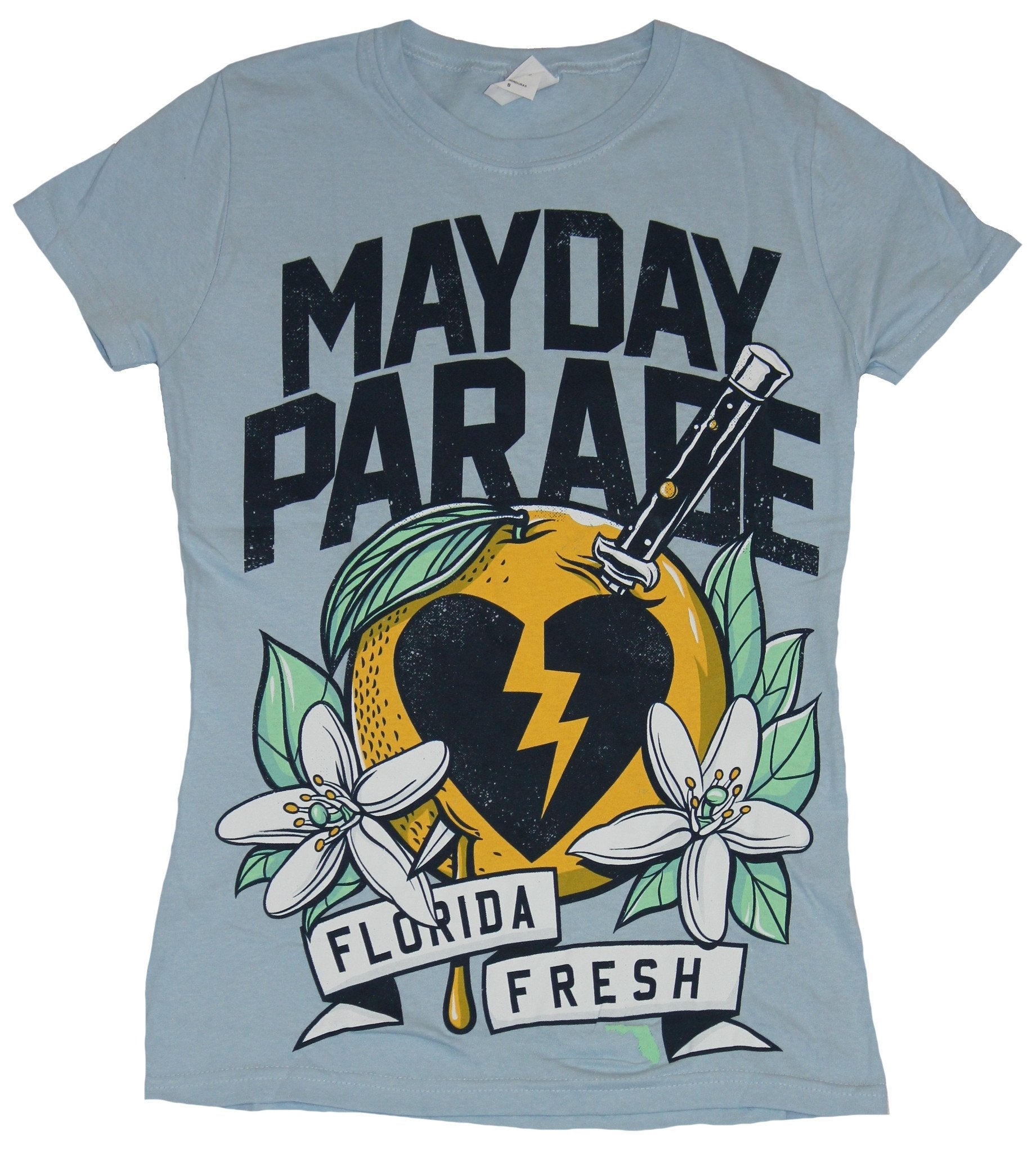 Mayday Parade Girls Juniors  T-Shirt - Florida Fresh Broken Heart in Orange Hoodie, Sweatshirt | CiraTrend.com