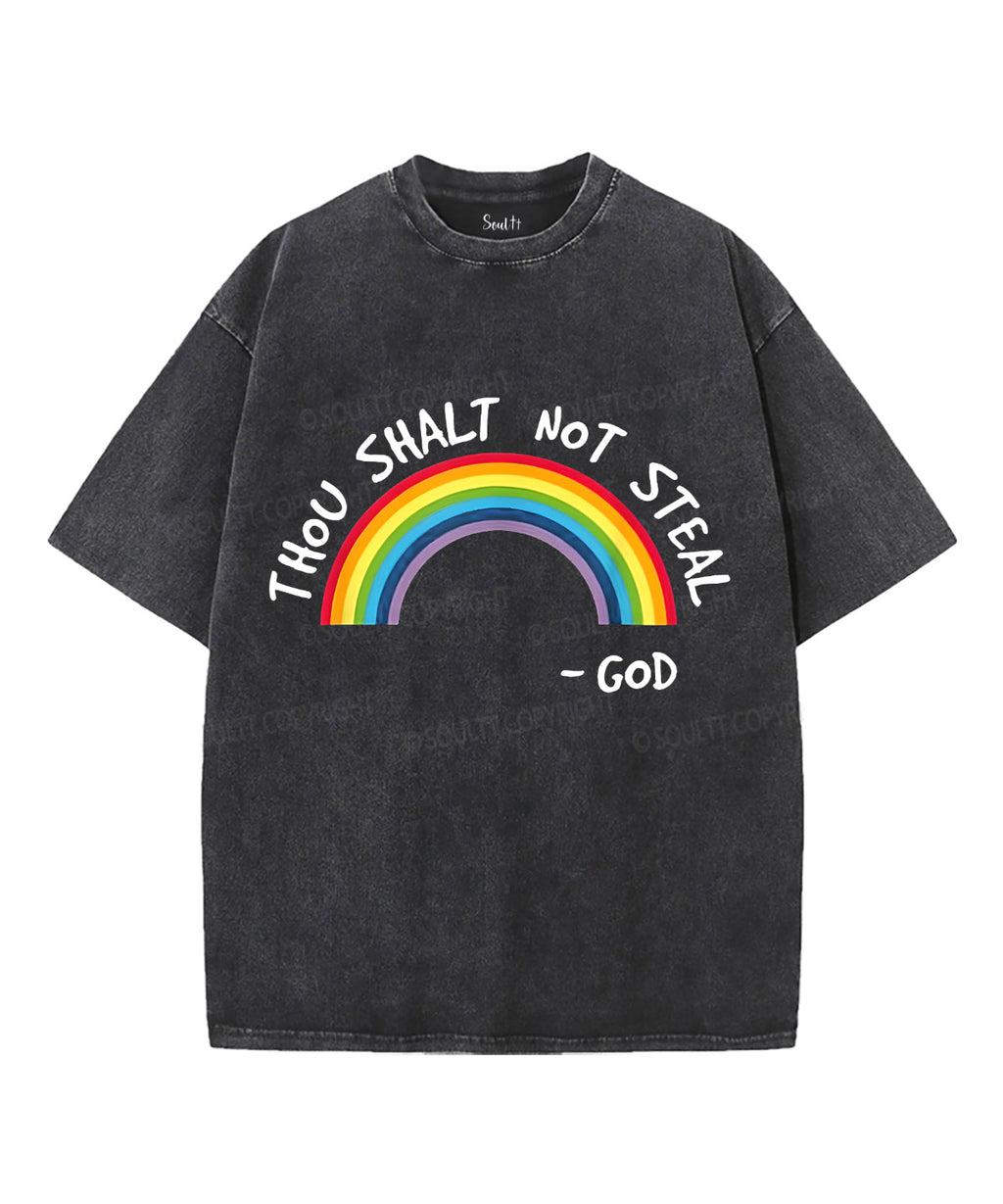 Thou Shalt Not Steal Unisex Washed Christian T-shirt Hoodie, Sweatshirt | CiraTrend.com (Image 1)