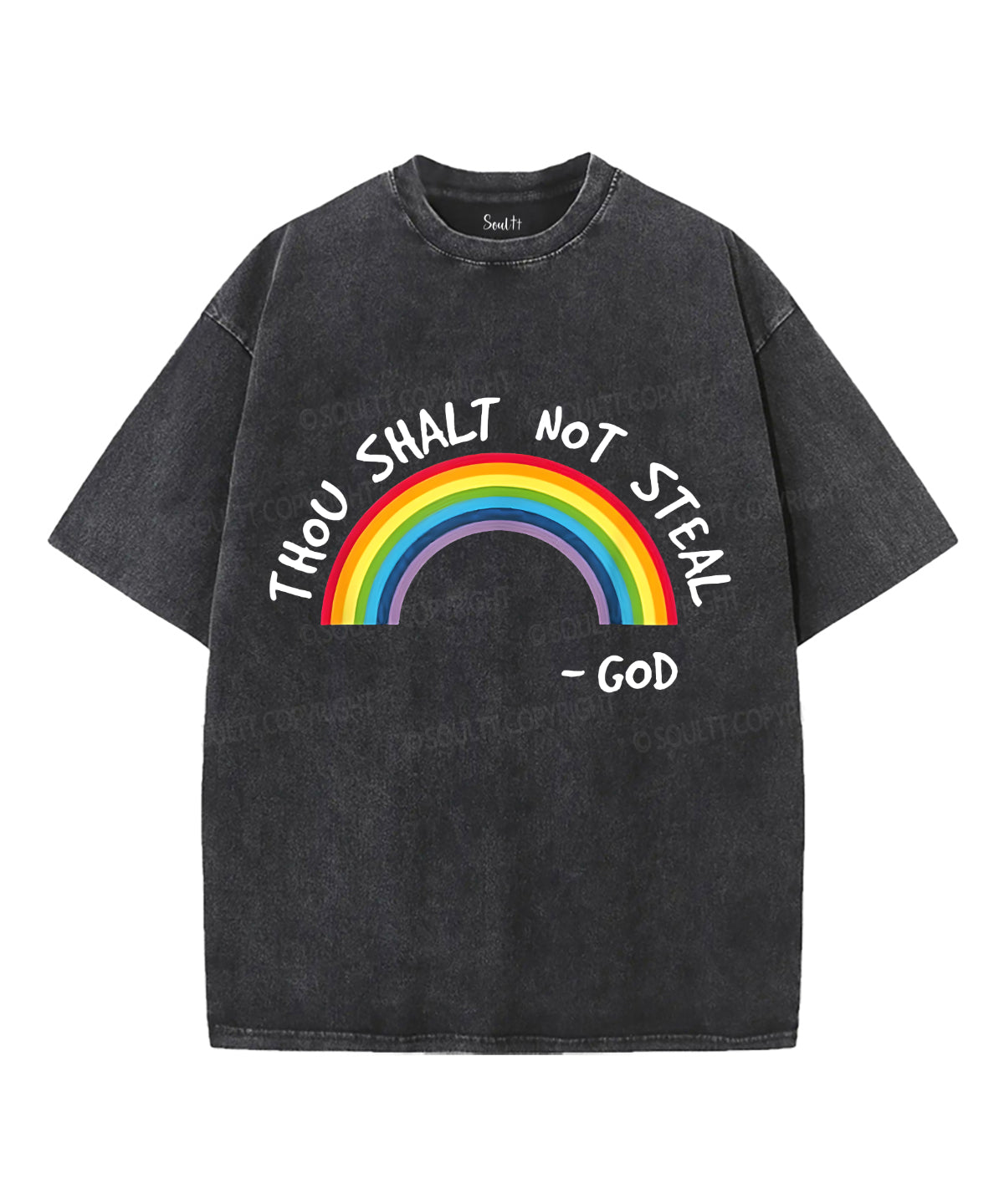 Thou Shalt Not Steal Unisex Washed Christian T-shirt Hoodie, Sweatshirt | CiraTrend.com (Image 1)