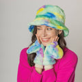 Tie Dye Faux Fur Bucket Hat