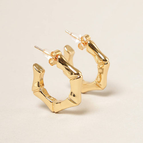 14K Gold Dipped Hexagon Hoop Earrings