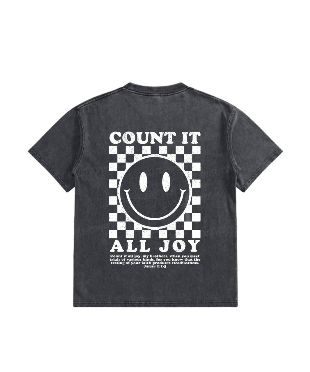 Count All Joy Double Sided Washed Christian T-Shirts, Hoodie, Sweatshirt